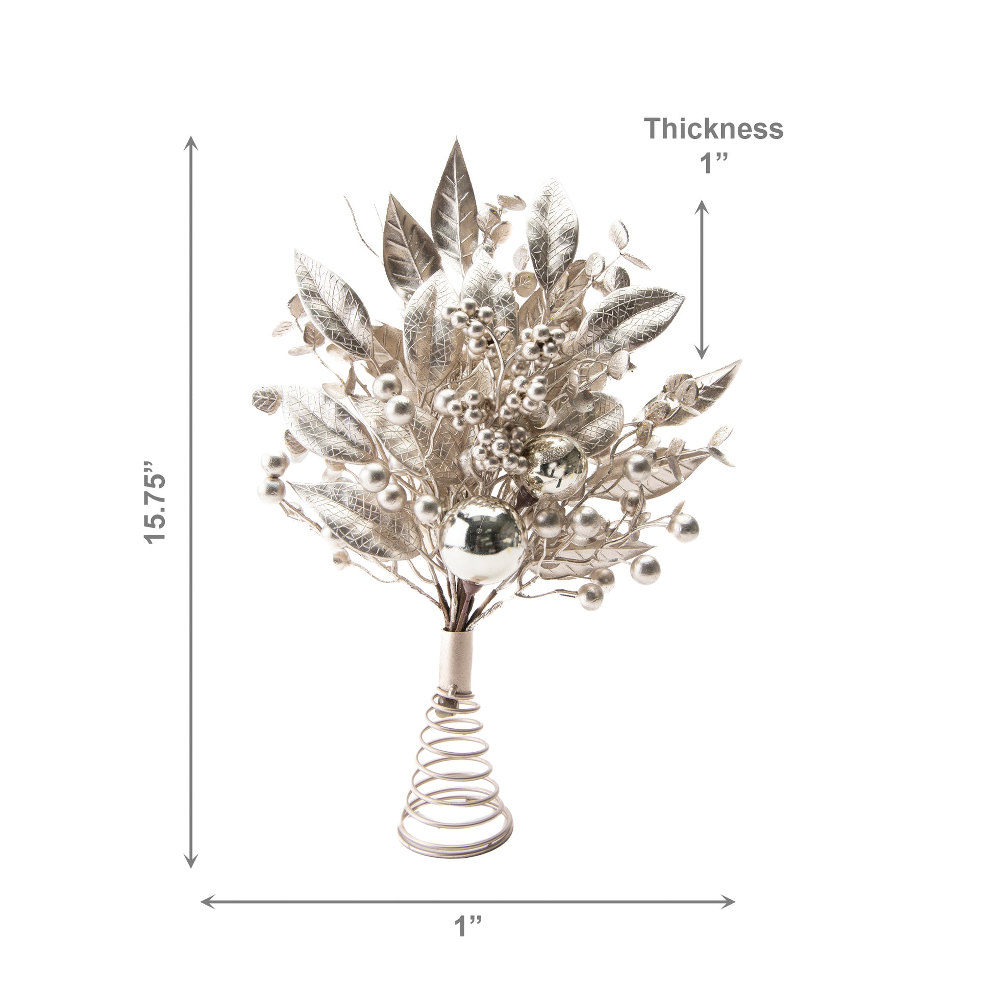 Silver Leaf and Ornament Tree Topper, Ornament, Holiday Decor