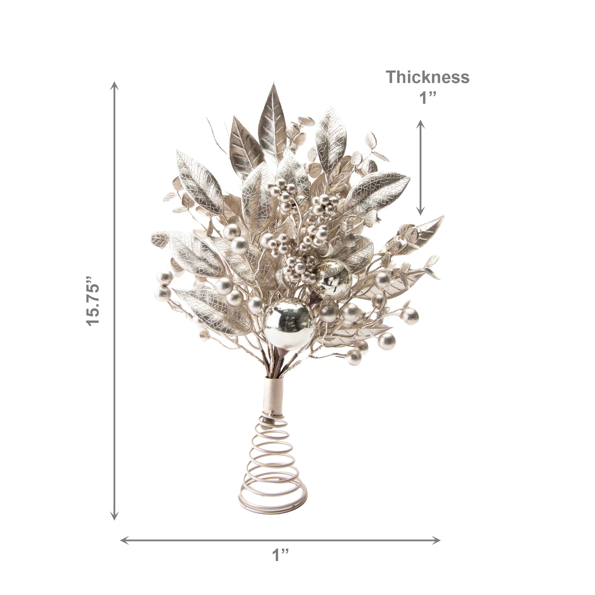 Silver Leaf and Ornament Tree Topper, Ornament, Holiday Decor