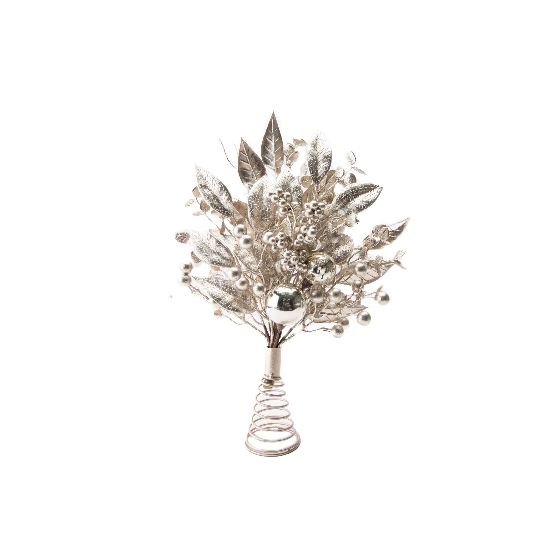 Silver Leaf and Ornament Tree Topper, Ornament, Holiday Decor