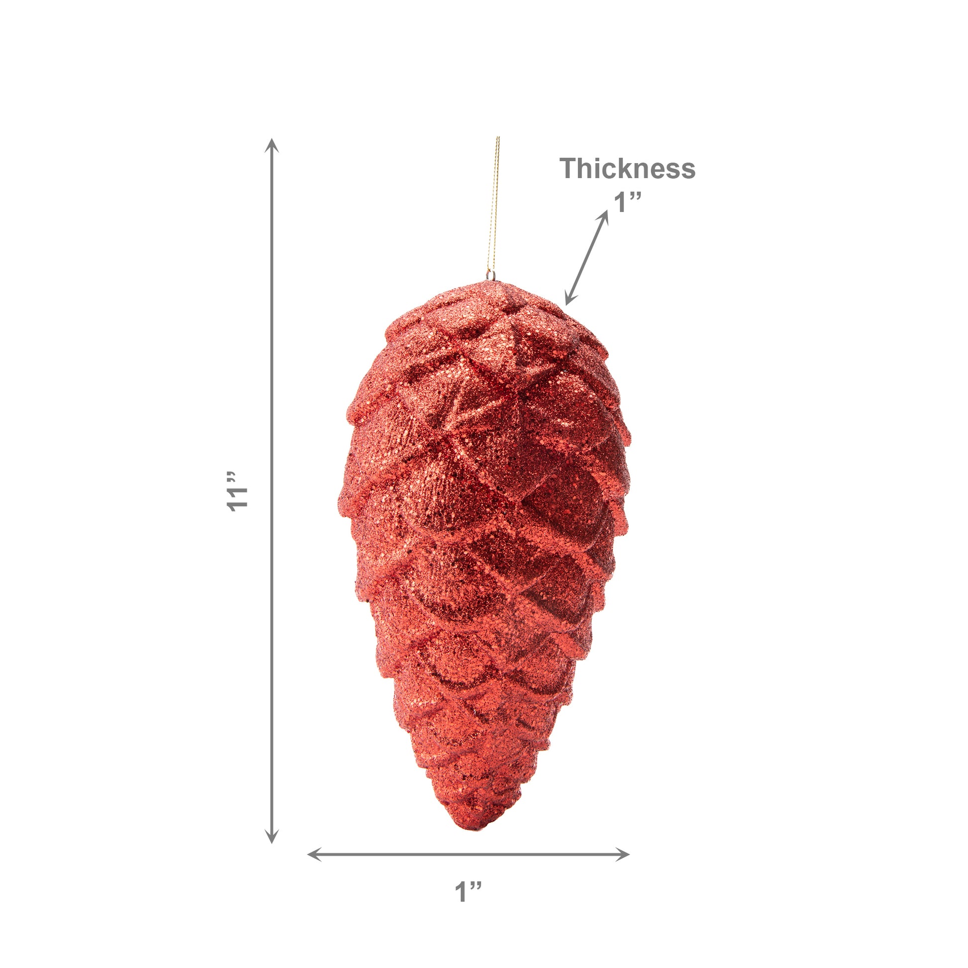 Glitter Pinecone Ornament Red, Christmas, Ornament, Holiday Decor- Set of 2
