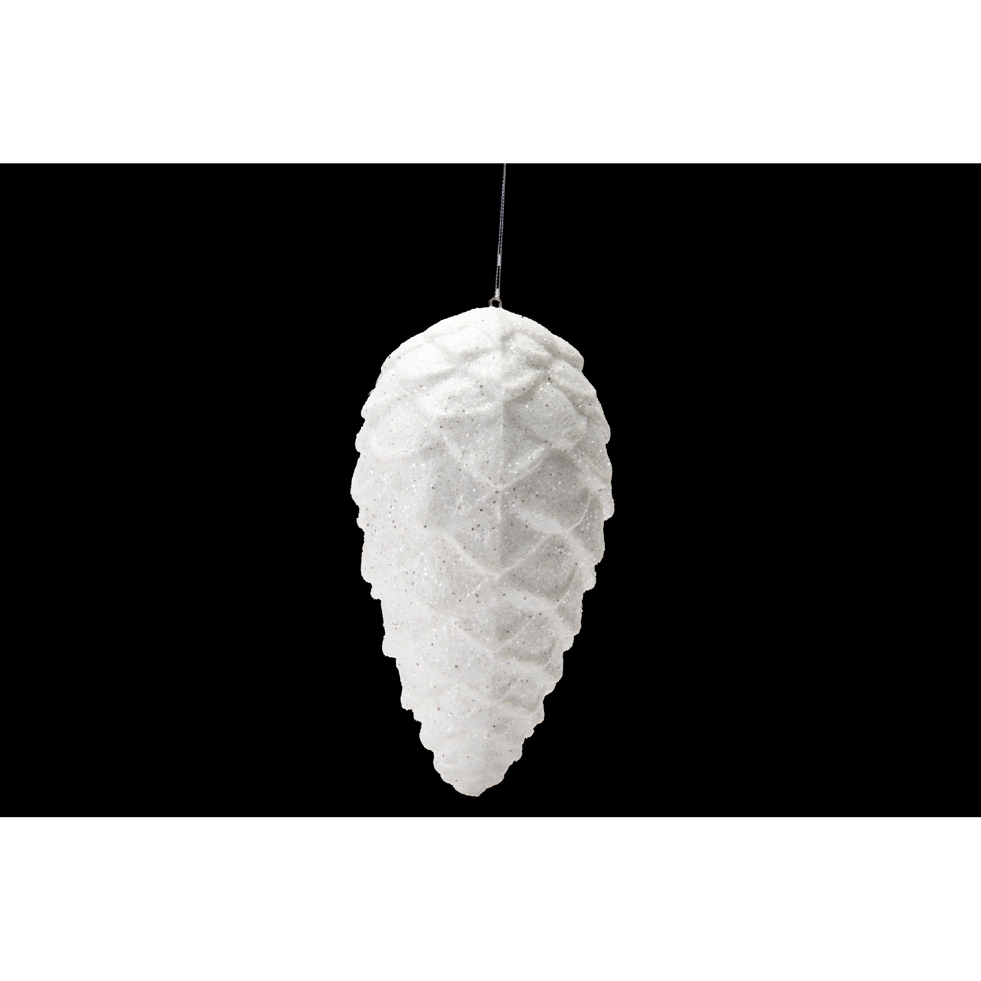 Glitter Pinecone Ornament White, Christmas, Ornament, Holiday Decor- Set of 2