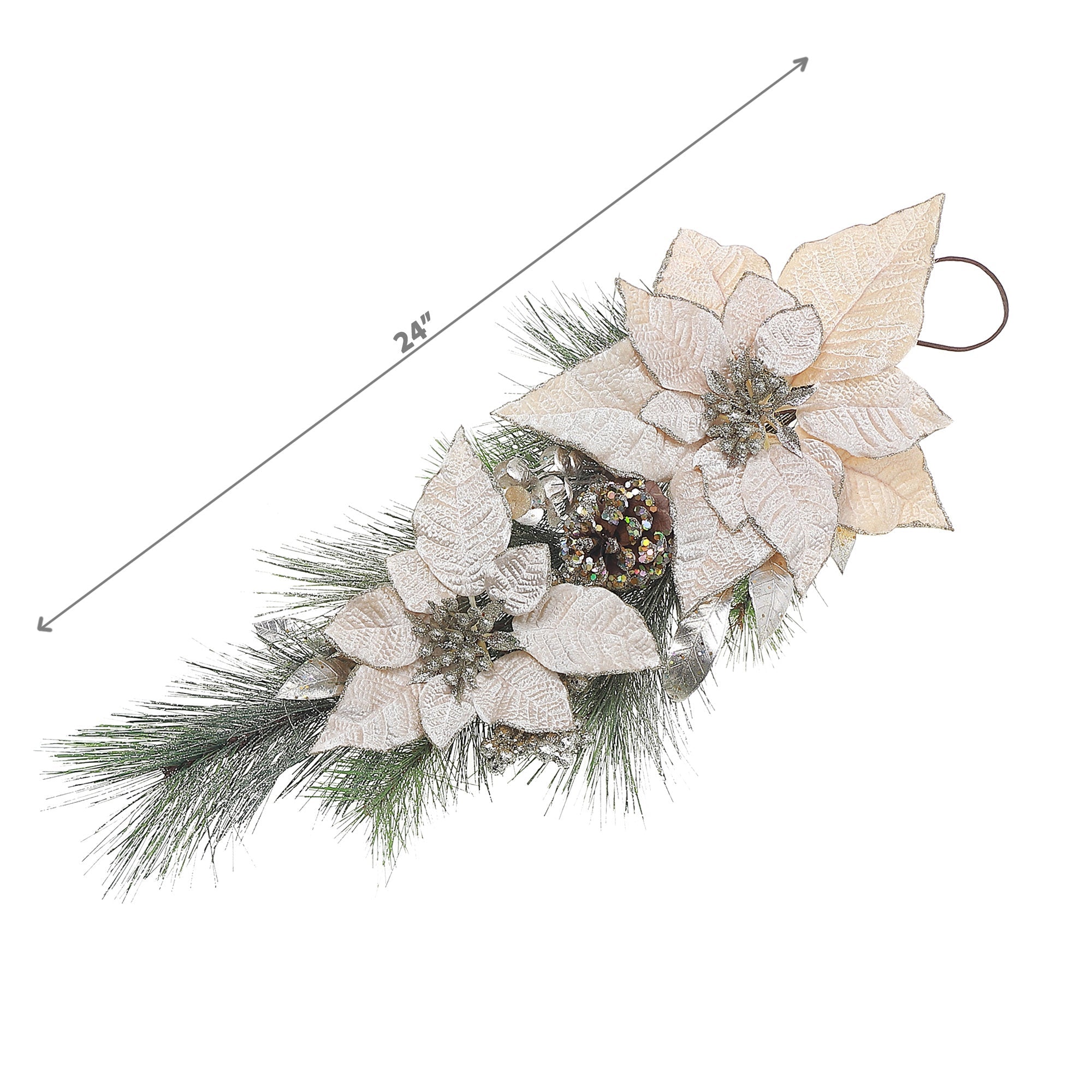 Poinsettia And Pinecone Door Hanger, Christmas Door Decor, Holiday Entryway Decoration