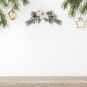Poinsettia And Pinecone Swag, Christmas Door Swag, Holiday Wall Decoration