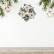 Poinsettia And Pinecone Wreath, Christmas Door Wreath, Holiday Front Door Decor