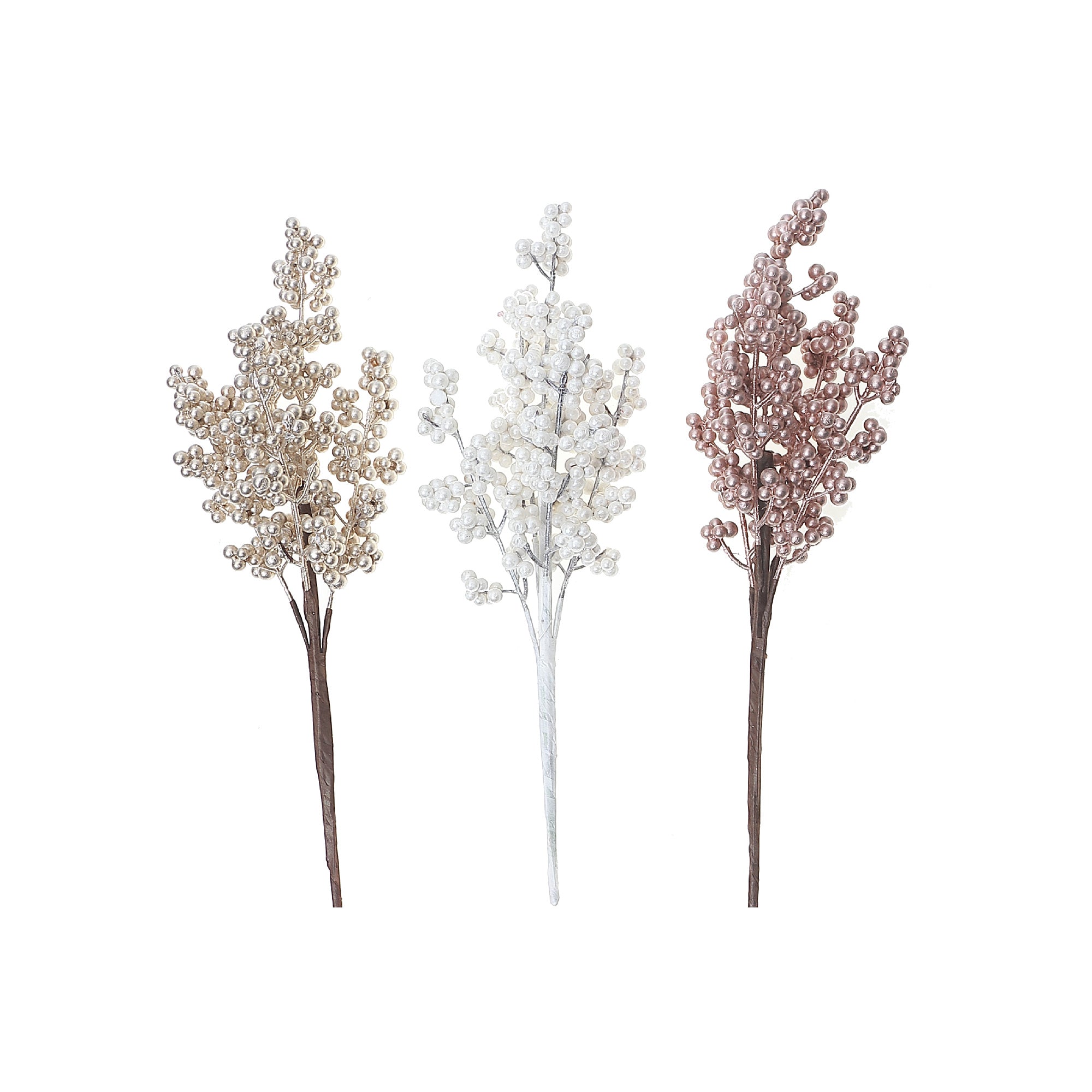 Berry Bush Spray Set of 6, Christmas Berry Floral Spray, Holiday Decor Stem