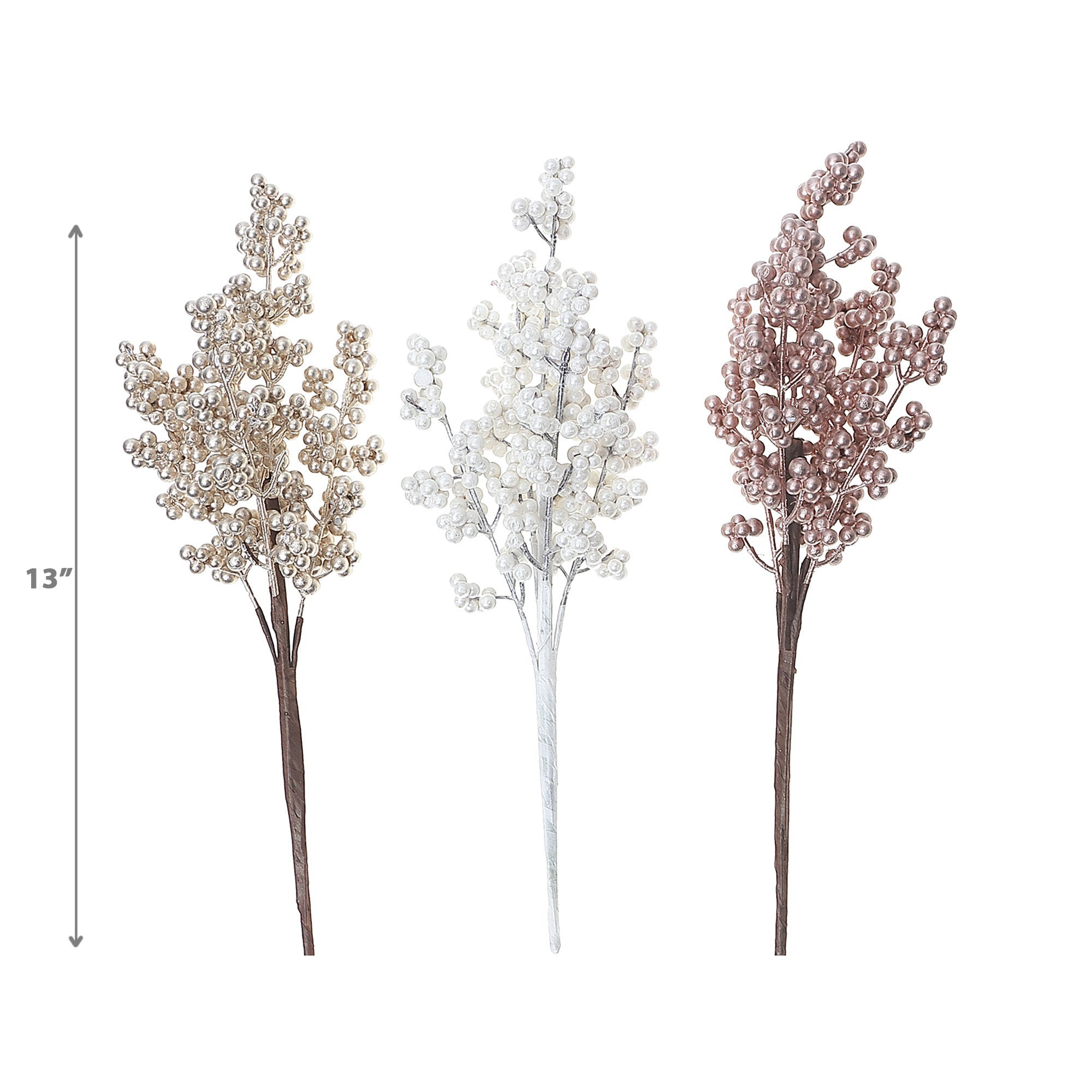 Berry Bush Spray Set of 6, Christmas Berry Floral Spray, Holiday Decor Stem