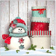 20 Pack Luncheon 3-Ply Napkin Snowman With Gifts Set of 6 – Christmas Table Decor, Holiday Dining Accent, Festive Napkins