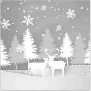 20 Pack Luncheon 3-Ply Napkin Reindeer Forest Set of 6 – Christmas Table Decor, Holiday Dining Accent, Festive Napkins