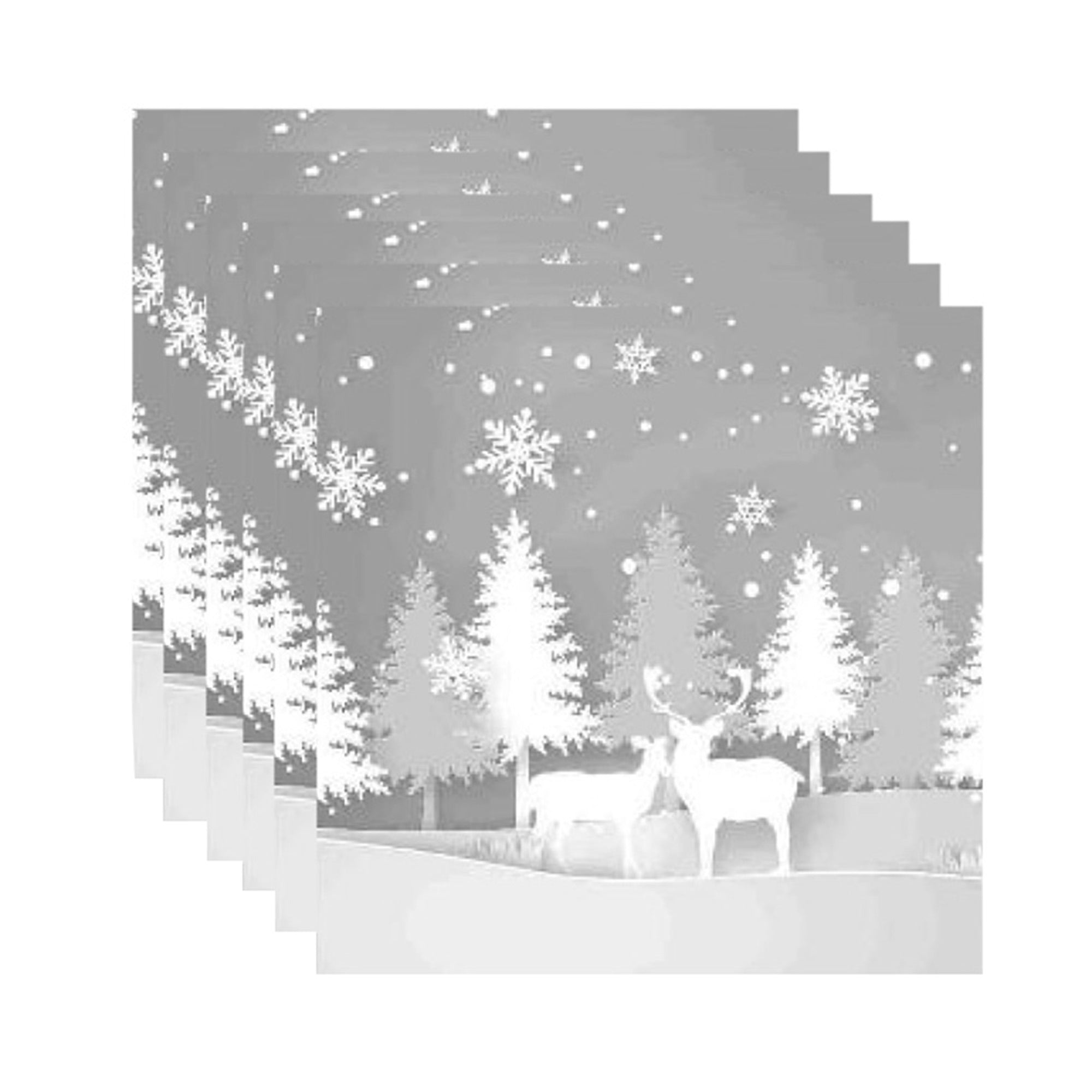 20 Pack Luncheon 3-Ply Napkin Reindeer Forest Set of 6 – Christmas Table Decor, Holiday Dining Accent, Festive Napkins
