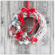 20 Pack Luncheon 3-Ply Napkin Berry Wreath Set of 6 – Christmas Table Decor, Holiday Dining Accent, Festive Napkins