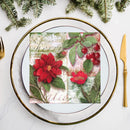 20 Pack Luncheon 3 Ply Napkin (Holiday Flower) - Set of 6