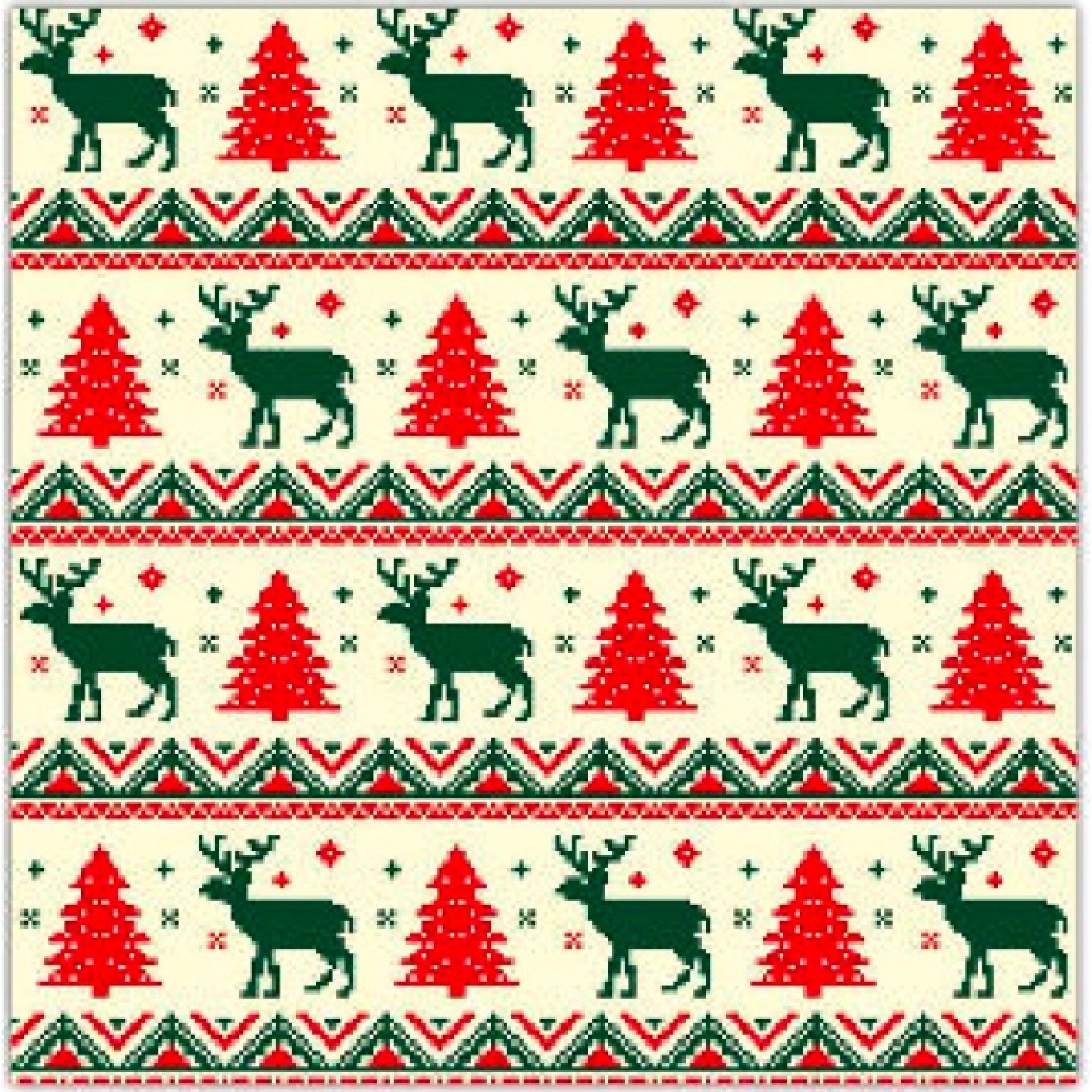 20 Pack Luncheon 3-Ply Napkin Tree With Reindeer Pattern Set of 6 – Christmas Table Decor, Holiday Dining Accent, Festive Napkins