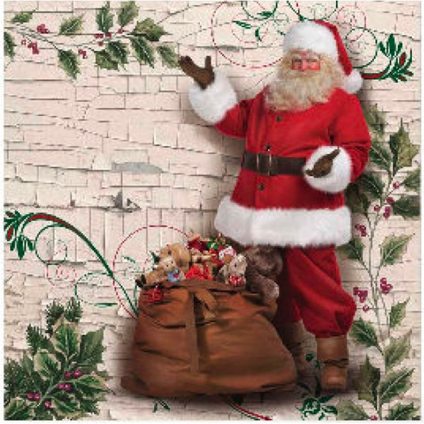 20 Pack Luncheon 3 Ply Napkin (Santa With Gifts) - Set of 6