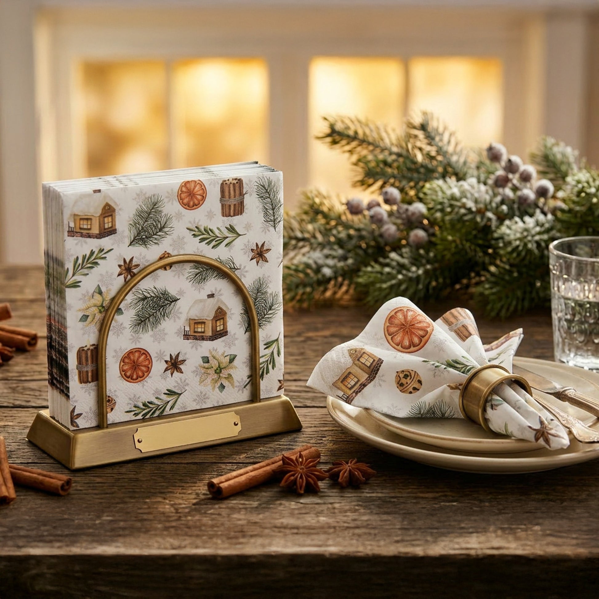20 Pack Luncheon 3 Ply Napkin Cozy Winter Vibes, Winter, Paper Napkins, Holiday Decor- Set of 6