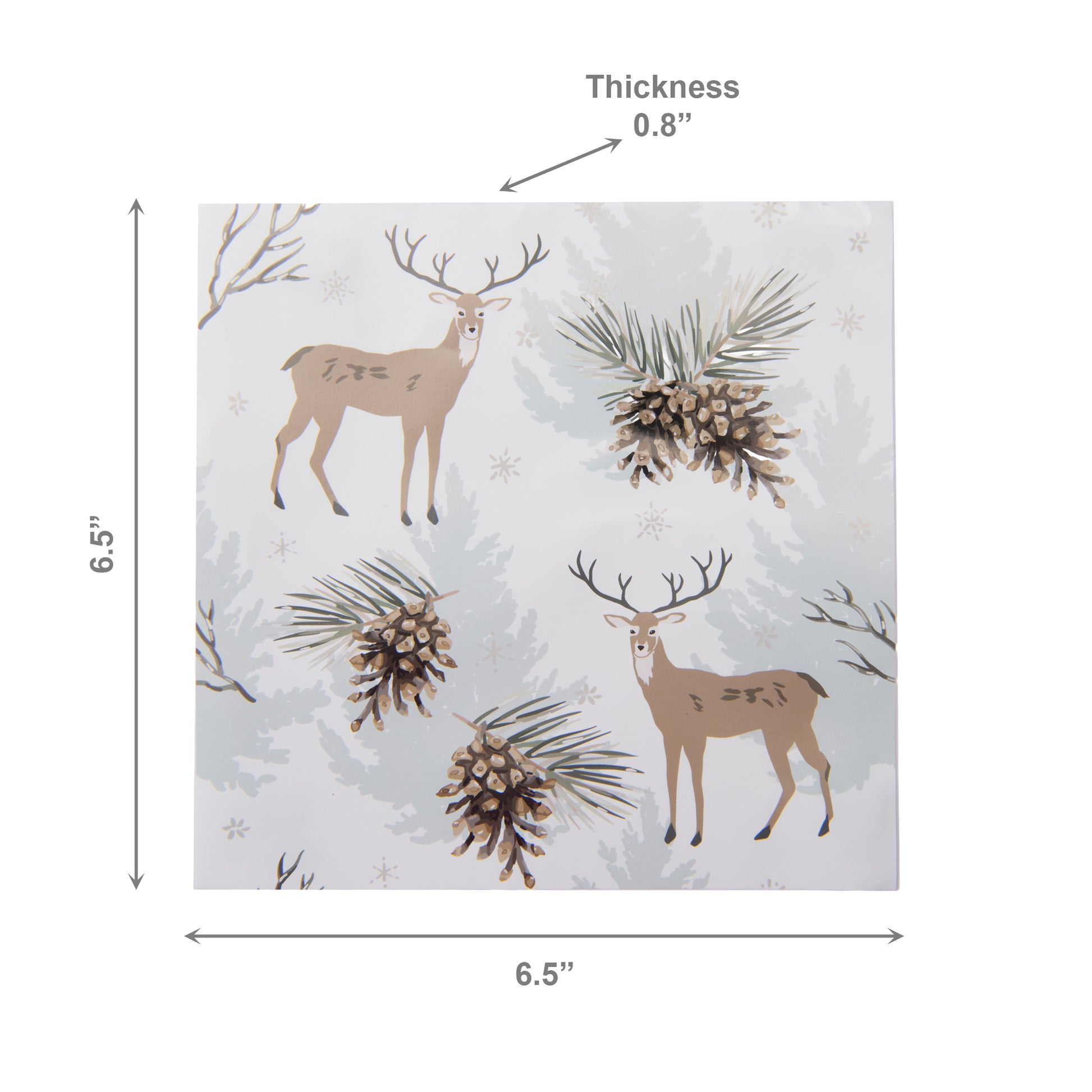 20 Pack Luncheon 3 Ply Napkin Reindeer & Pinecone, Christmas, Paper Napkins, Holiday Decor- Set of 6