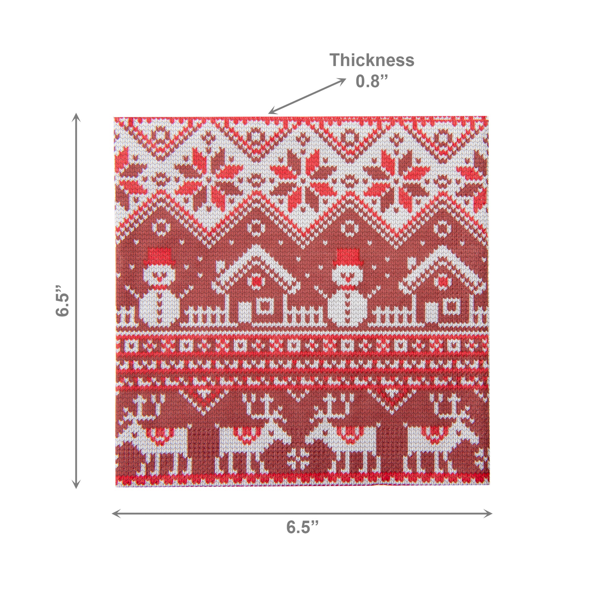 20 Pack Luncheon 3 Ply Napkin Red Winter Village, Winter, Paper Napkins, Holiday Decor- Set of 6