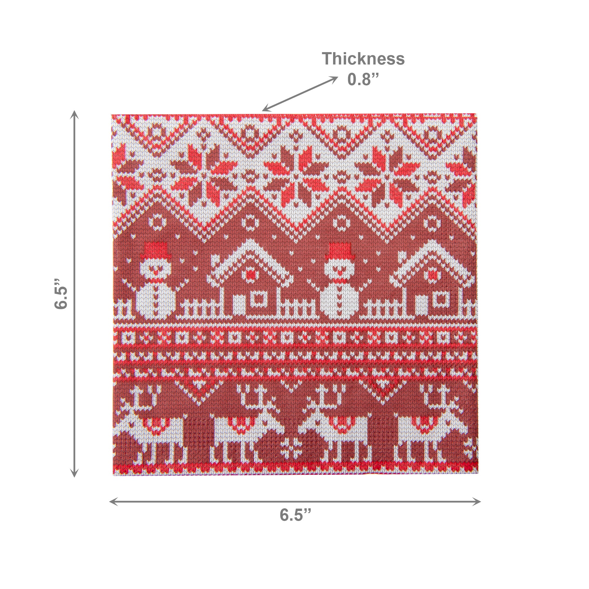 20 Pack Luncheon 3 Ply Napkin Red Winter Village, Winter, Paper Napkins, Holiday Decor- Set of 6