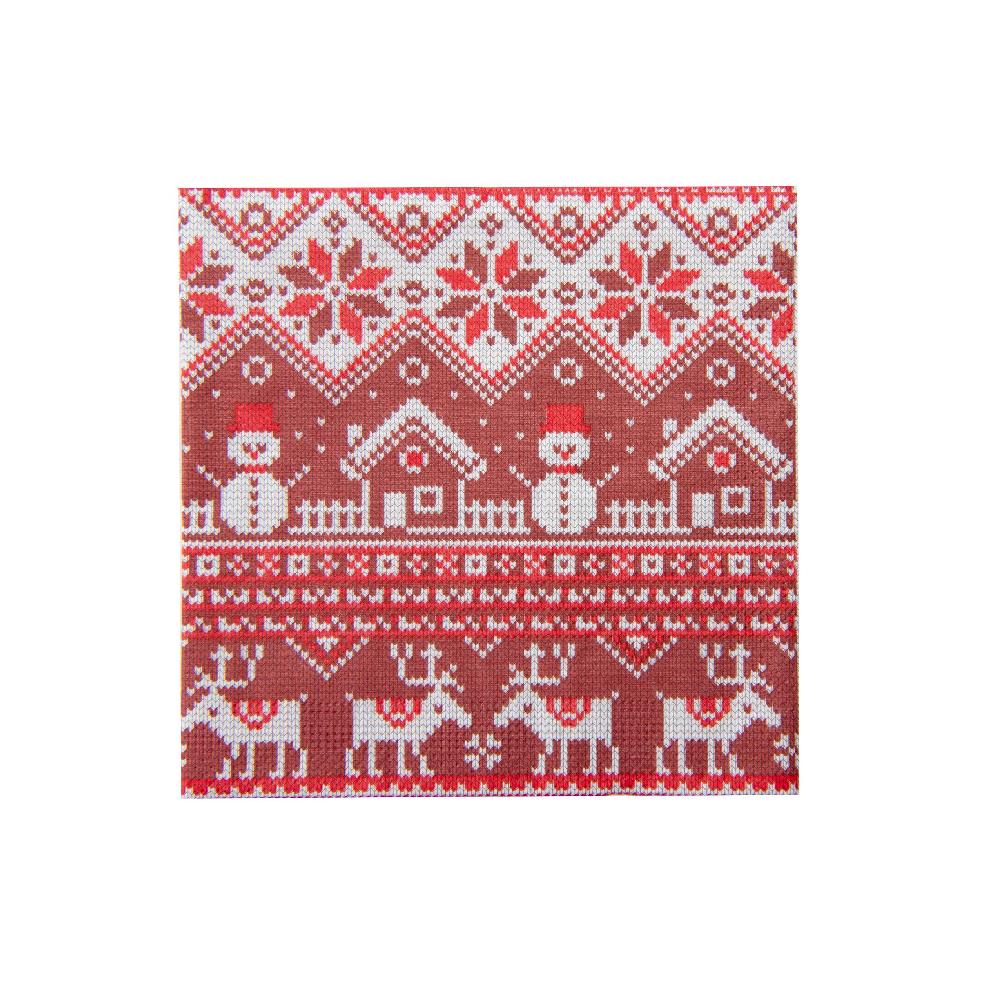 20 Pack Luncheon 3 Ply Napkin Red Winter Village, Winter, Paper Napkins, Holiday Decor- Set of 6