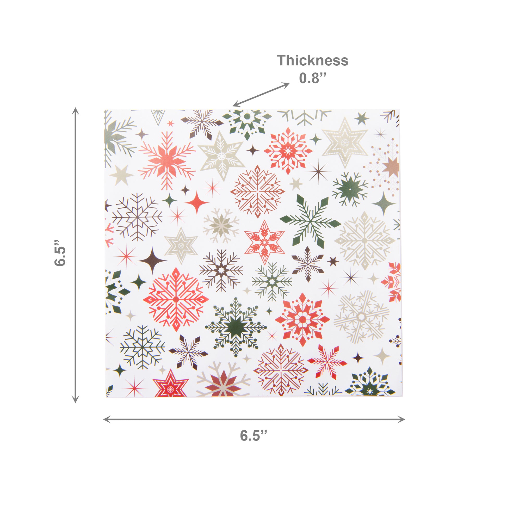20 Pack Luncheon 3 Ply Napkin Colorful Snowflakes, Paper Napkins, Holiday Decor- Set of 6