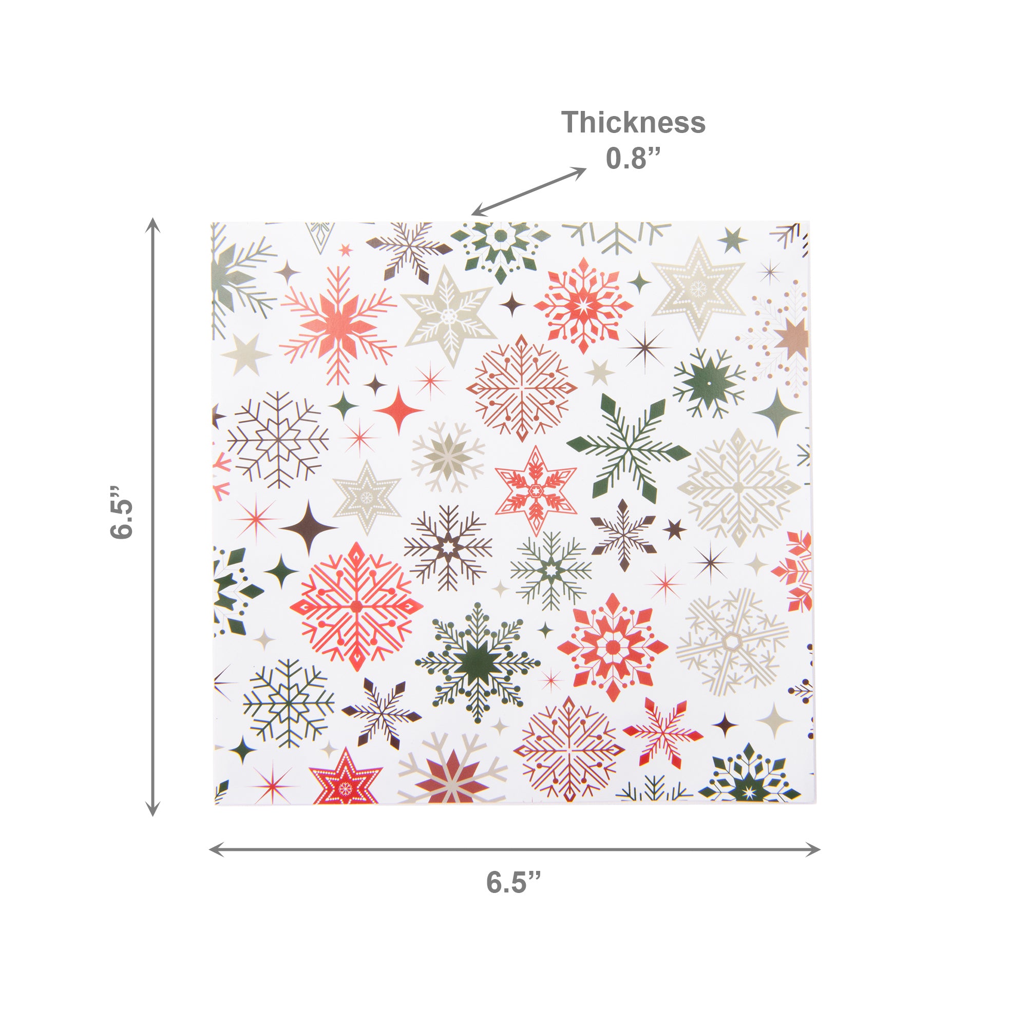 20 Pack Luncheon 3 Ply Napkin Colorful Snowflakes, Paper Napkins, Holiday Decor- Set of 6