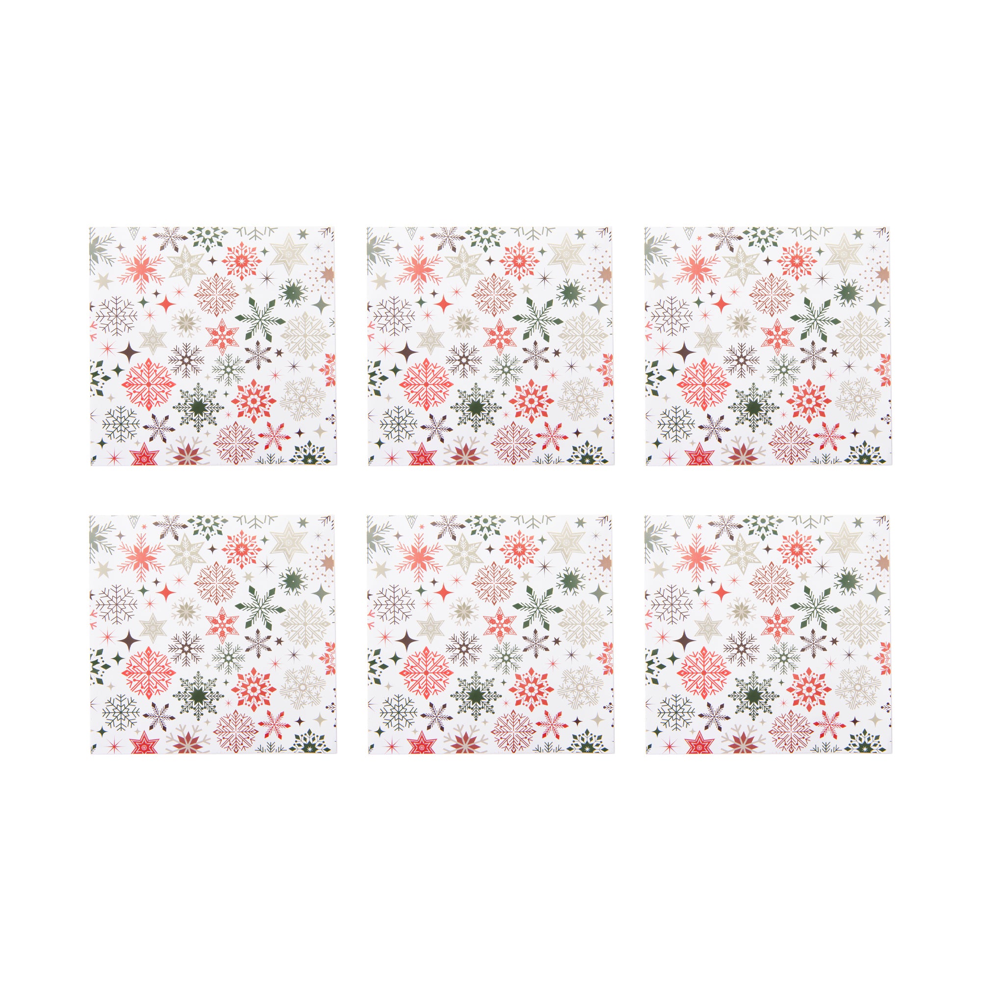 20 Pack Luncheon 3 Ply Napkin Colorful Snowflakes, Paper Napkins, Holiday Decor- Set of 6