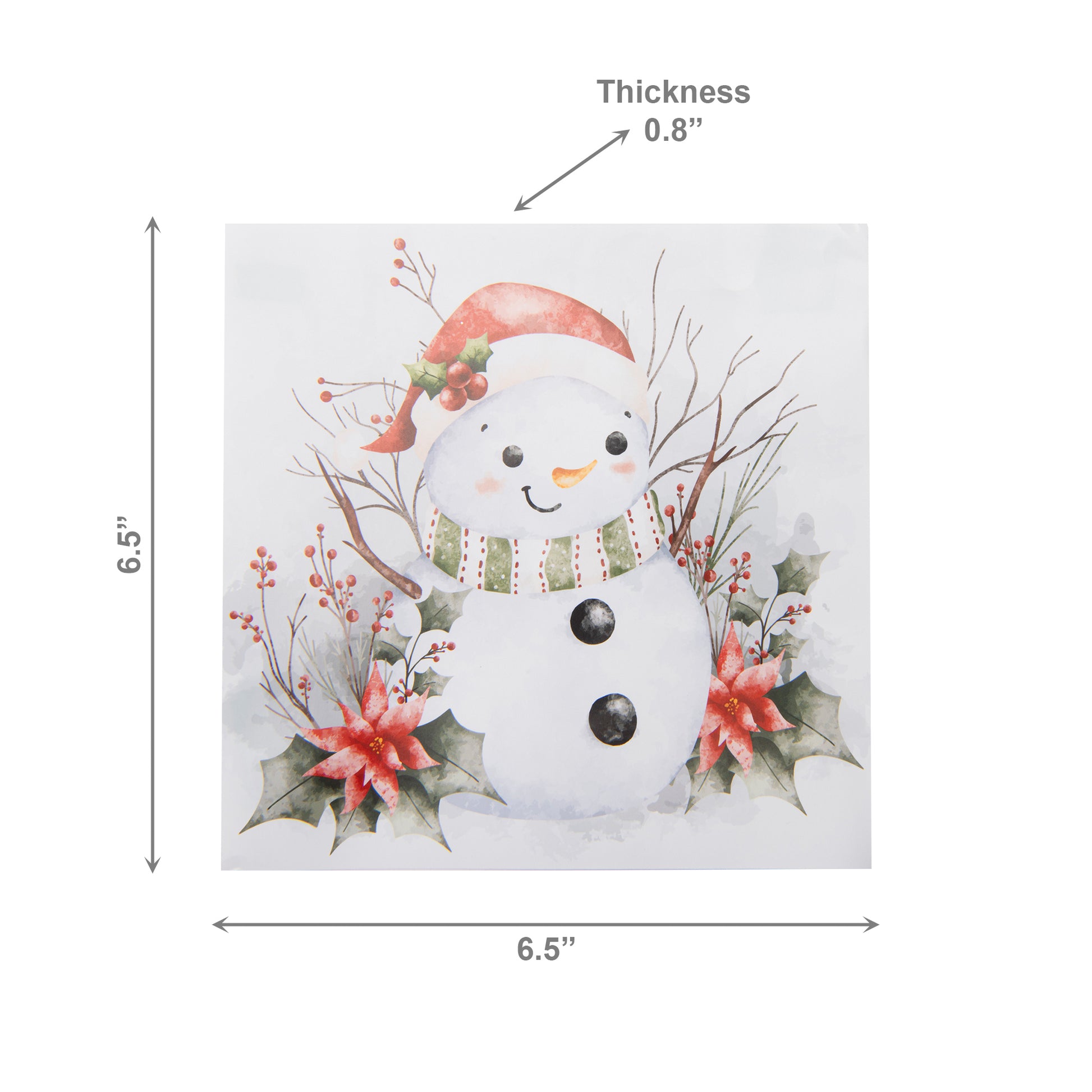 20 Pack Luncheon 3 Ply Napkin Snowman Poinsettia, Christmas, Paper Napkins, Holiday Decor- Set of 6