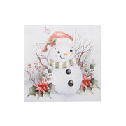 20 Pack Luncheon 3 Ply Napkin Snowman Poinsettia, Christmas, Paper Napkins, Holiday Decor- Set of 6