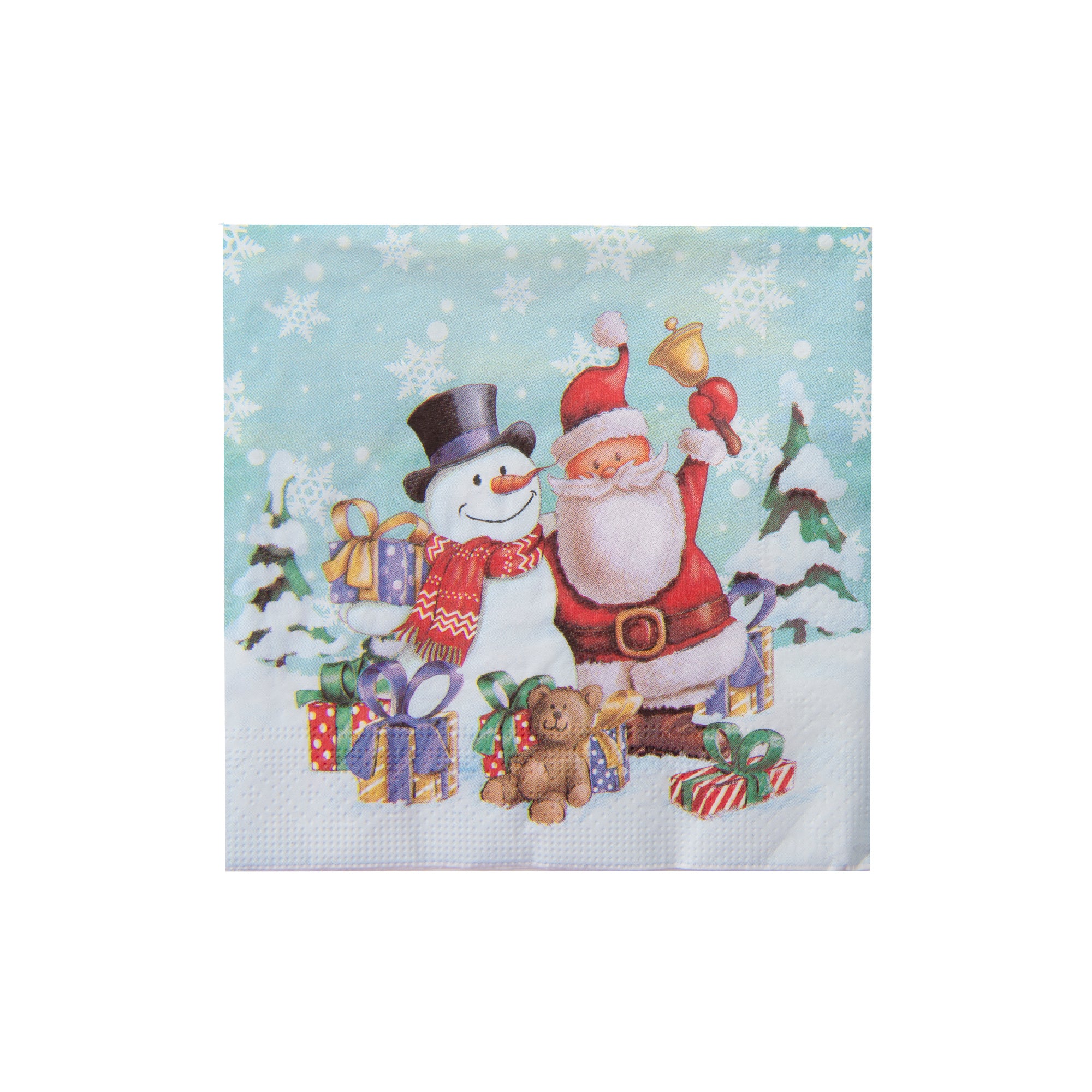 20 Pack Luncheon 3 Ply Napkin Snowman Santa, Christmas, Paper Napkins, Holiday Decor- Set of 6