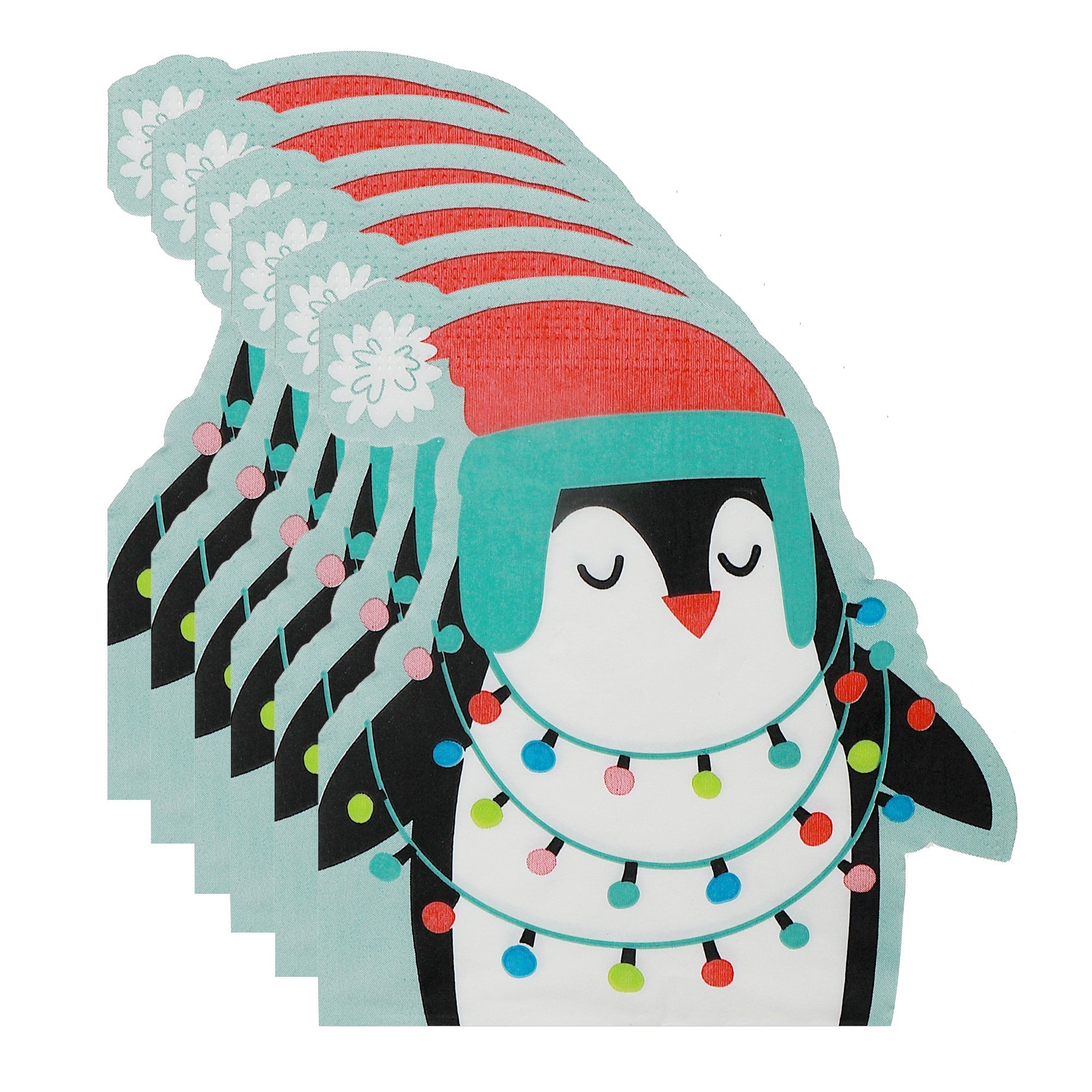 12 Pack 3-Ply Shaped Napkin Penguin Set of 6 – Christmas Table Decor, Holiday Dining Accent, Festive Napkins