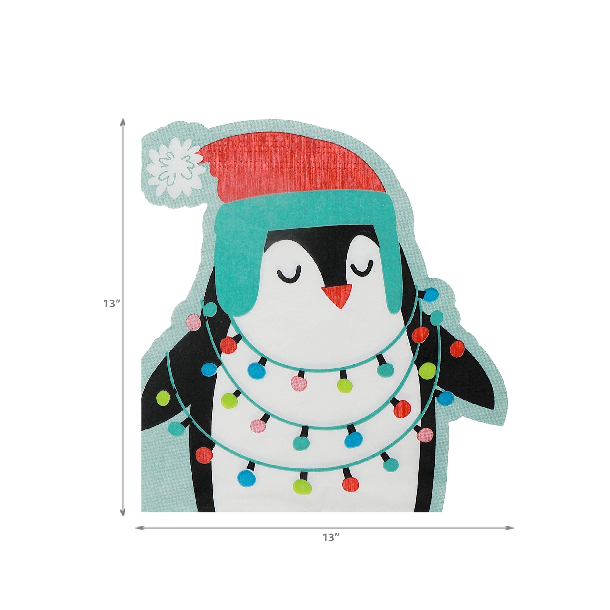 12 Pack 3-Ply Shaped Napkin Penguin Set of 6 – Christmas Table Decor, Holiday Dining Accent, Festive Napkins