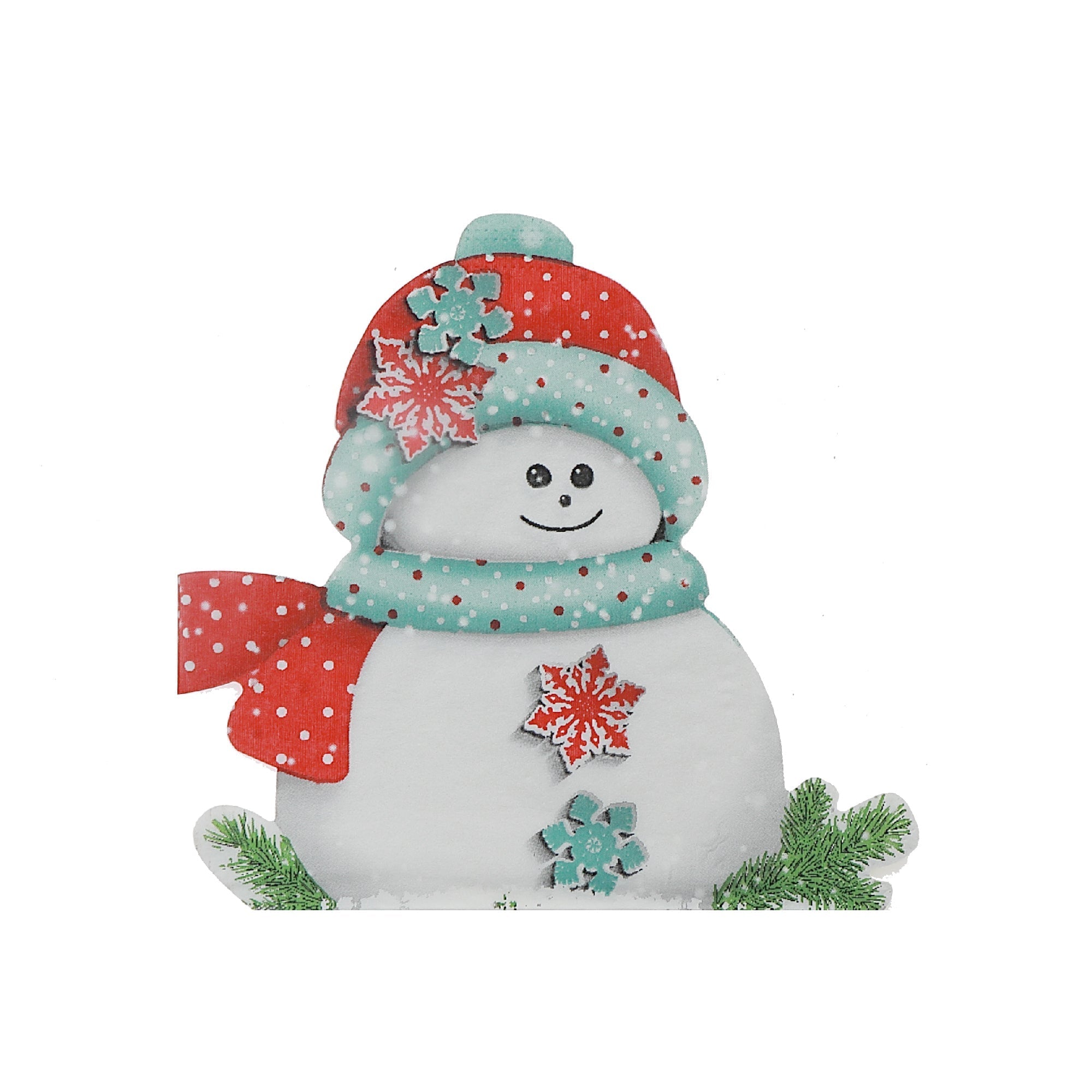 12 Pack 3-Ply Shaped Napkin Snowman Set of 6 – Christmas Table Decor, Holiday Dining Accent, Festive Napkins