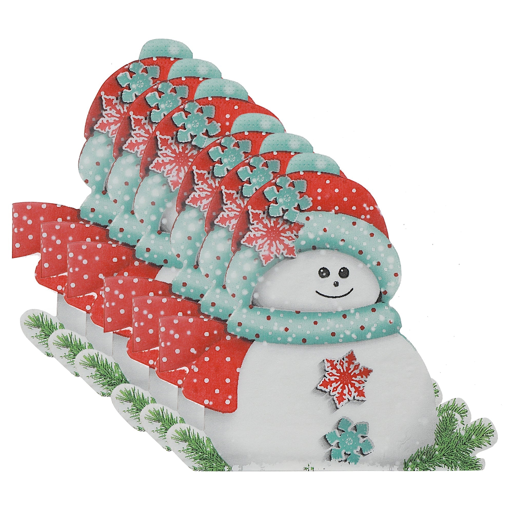 12 Pack 3-Ply Shaped Napkin Snowman Set of 6 – Christmas Table Decor, Holiday Dining Accent, Festive Napkins