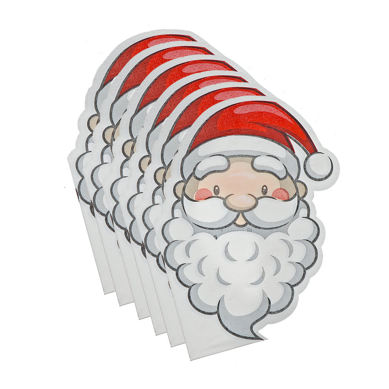 12 Pack 3 Ply Shaped Napkin (Santa) - Set of 6