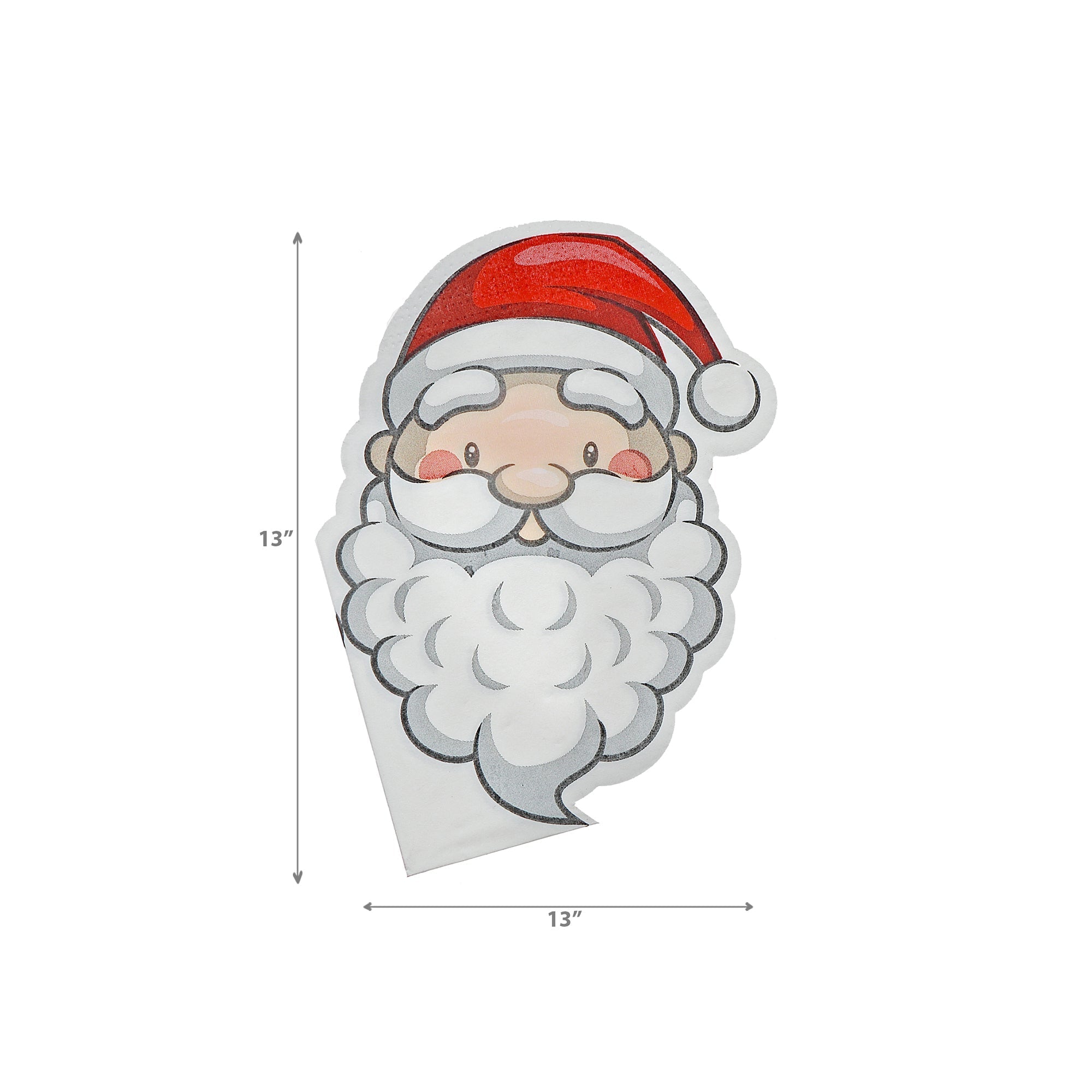 12 Pack 3-Ply Shaped Napkin Santa Set of 6 – Christmas Table Decor, Holiday Dining Accent, Festive Napkins