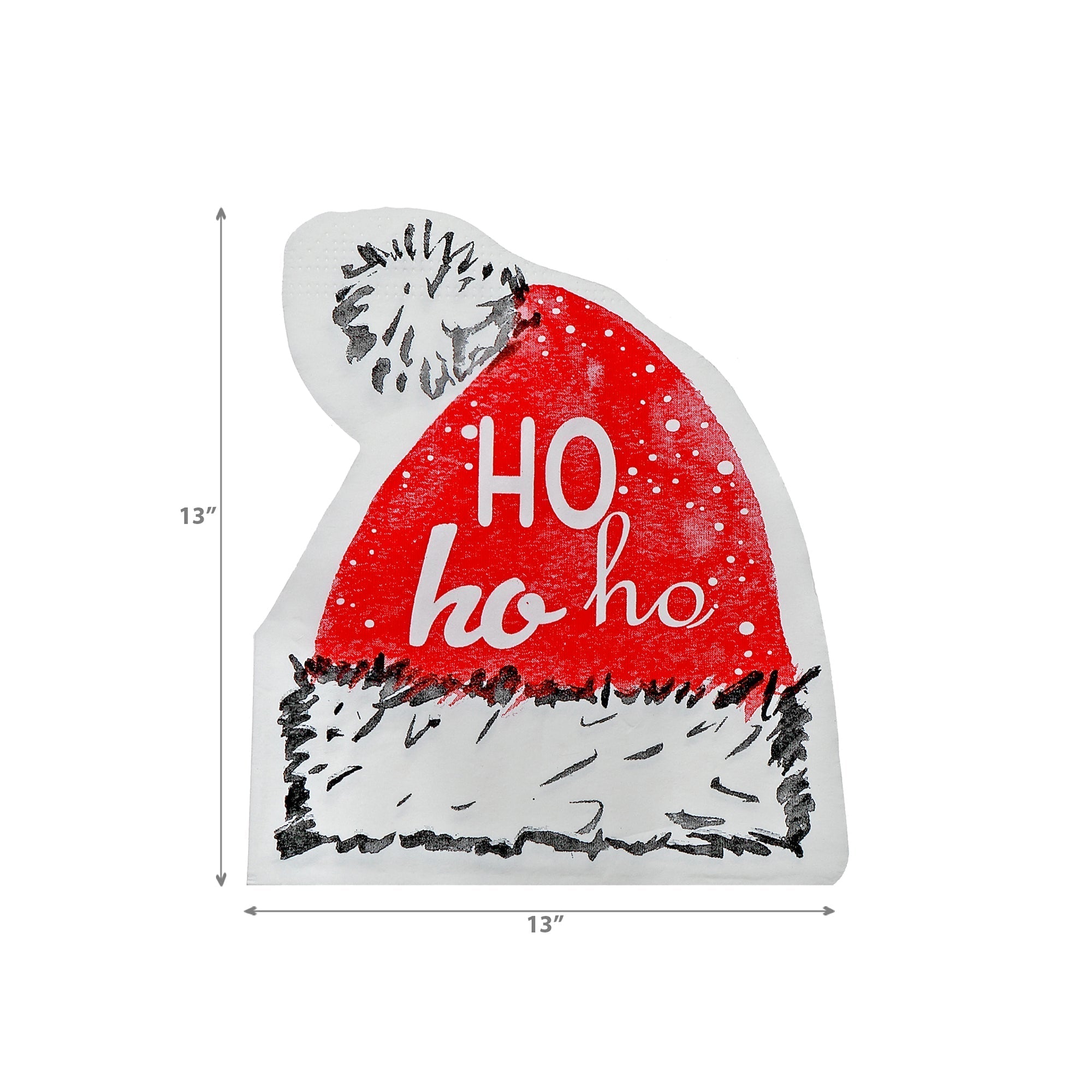 12 Pack 3-Ply Shaped Napkin Santa Hat Set of 6 – Christmas Table Decor, Holiday Dining Accent, Festive Napkins