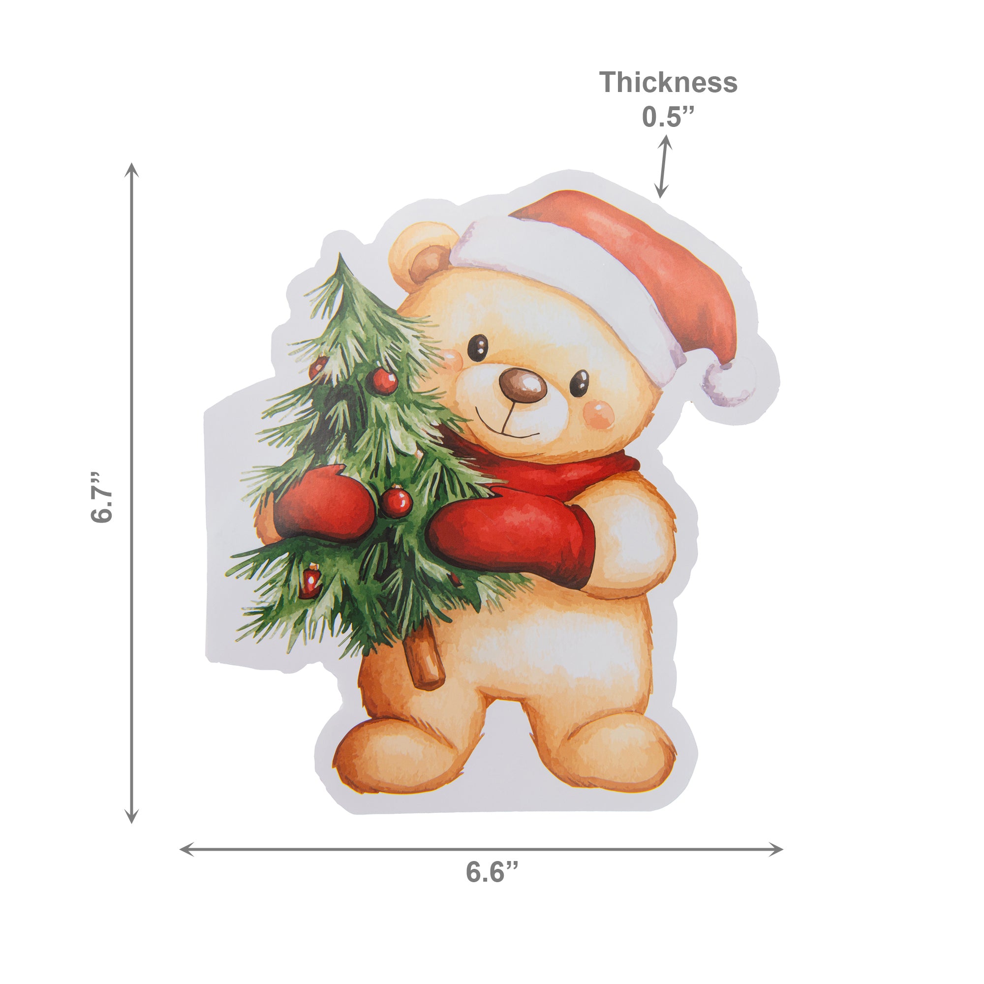 12 Pack 3 Ply Shaped Napkin Bear Holding Tree, Paper Napkins, Holiday Decor- Set of 6