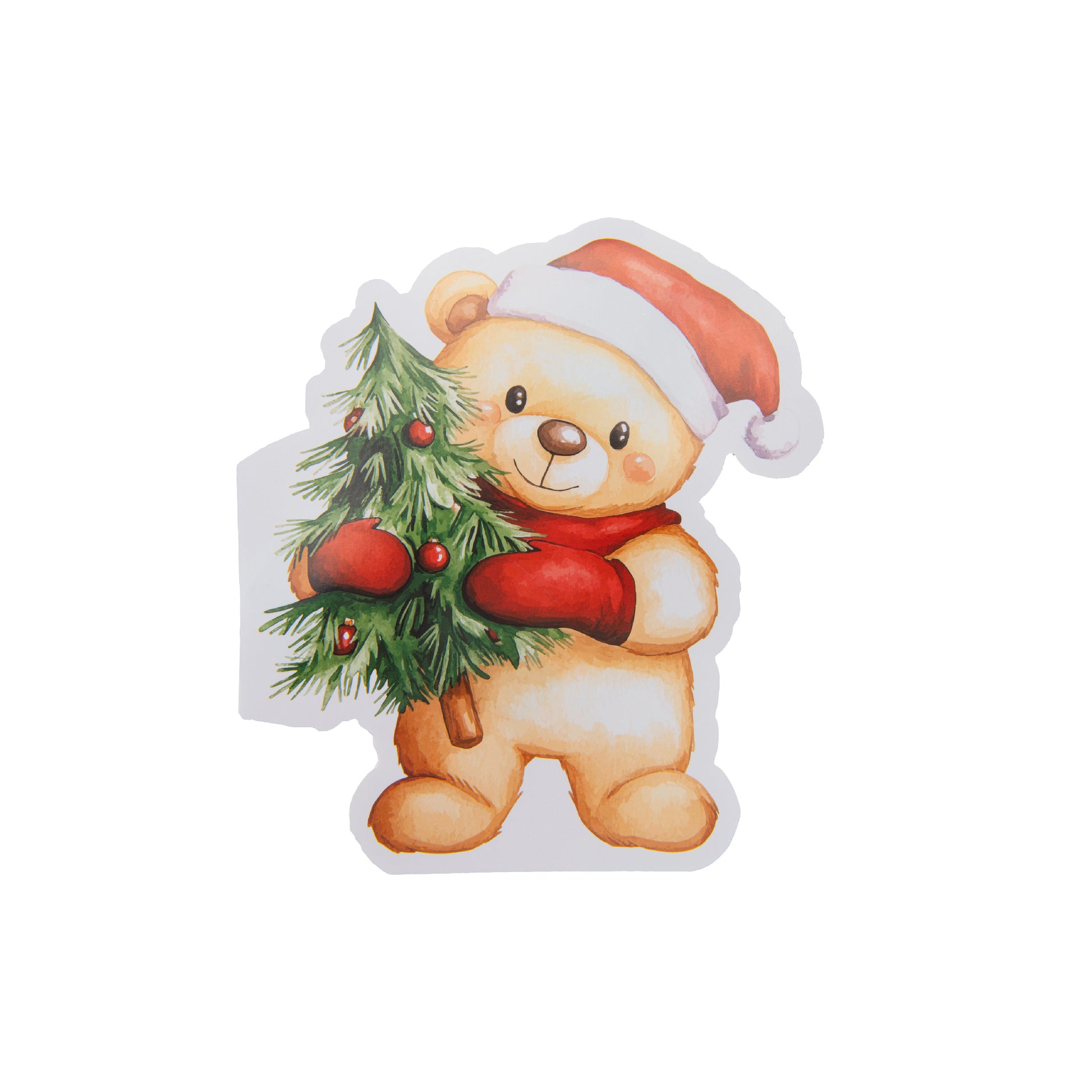 12 Pack 3 Ply Shaped Napkin Bear Holding Tree, Paper Napkins, Holiday Decor- Set of 6