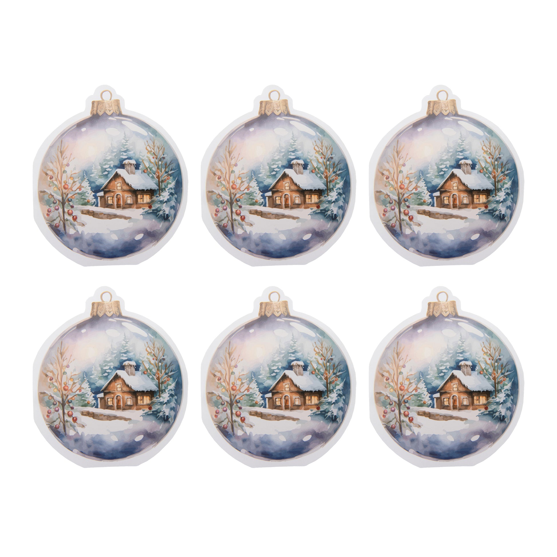 12 Pack 3 Ply Shaped Napkin Ornament Globe Winter House, Winter, Paper Napkins, Holiday Decor- Set of 6