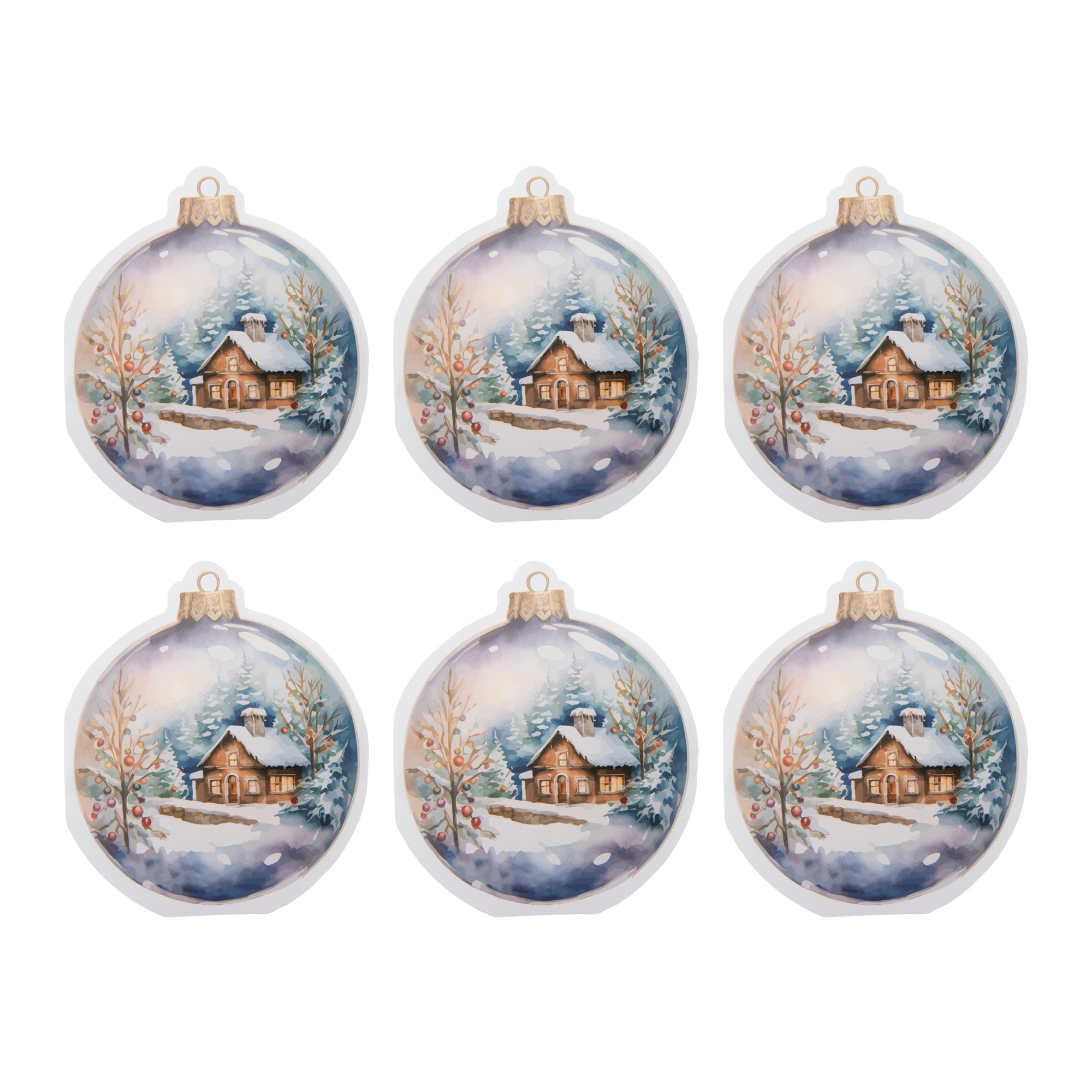 12 Pack 3 Ply Shaped Napkin Ornament Globe Winter House, Winter, Paper Napkins, Holiday Decor- Set of 6