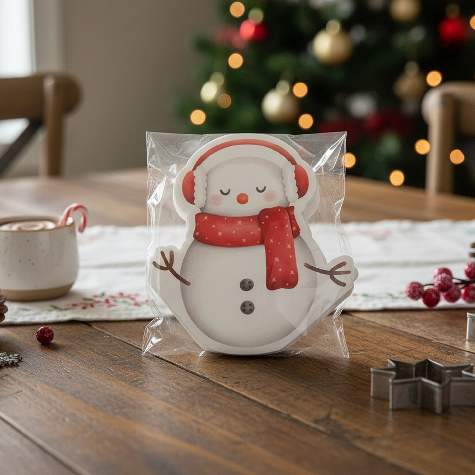 12 Pack 3 Ply Shaped Napkin Snowman with Earmuffs, Christmas, Paper Napkins, Holiday Decor- Set of 6