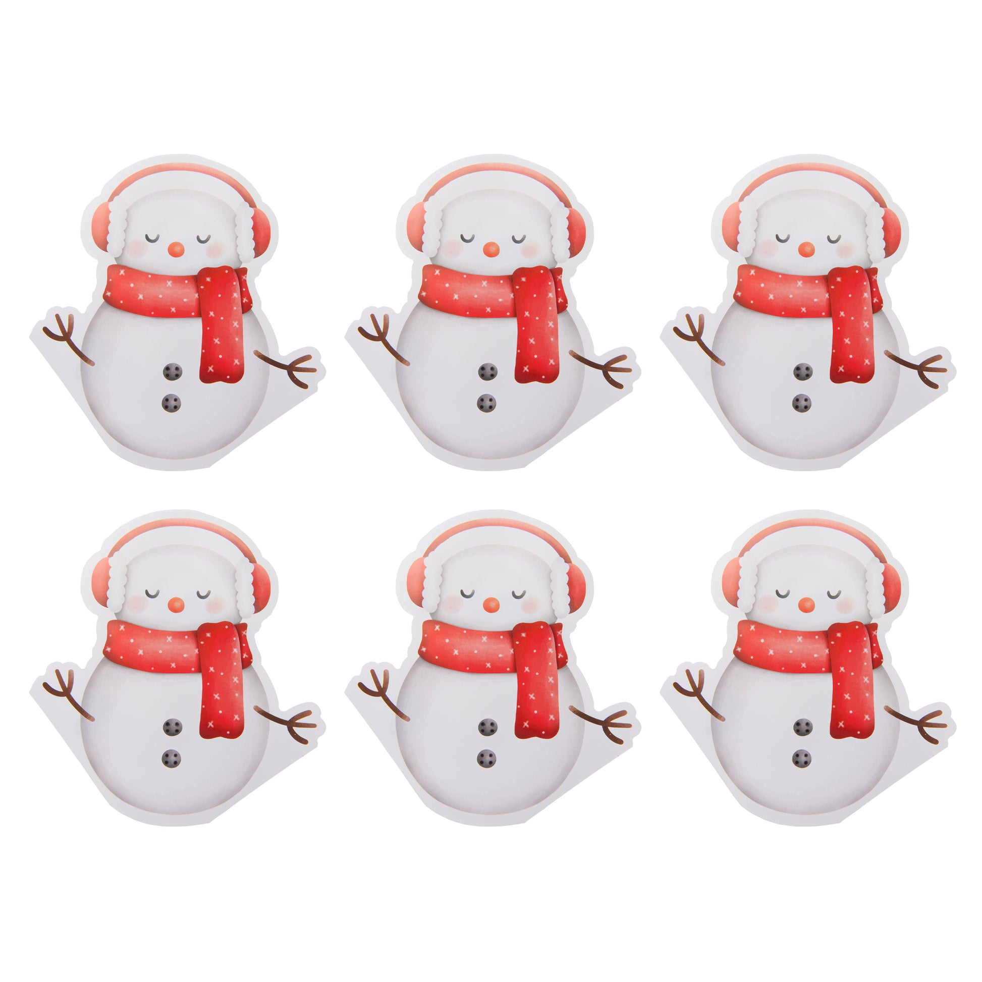 12 Pack 3 Ply Shaped Napkin Snowman with Earmuffs, Christmas, Paper Napkins, Holiday Decor- Set of 6