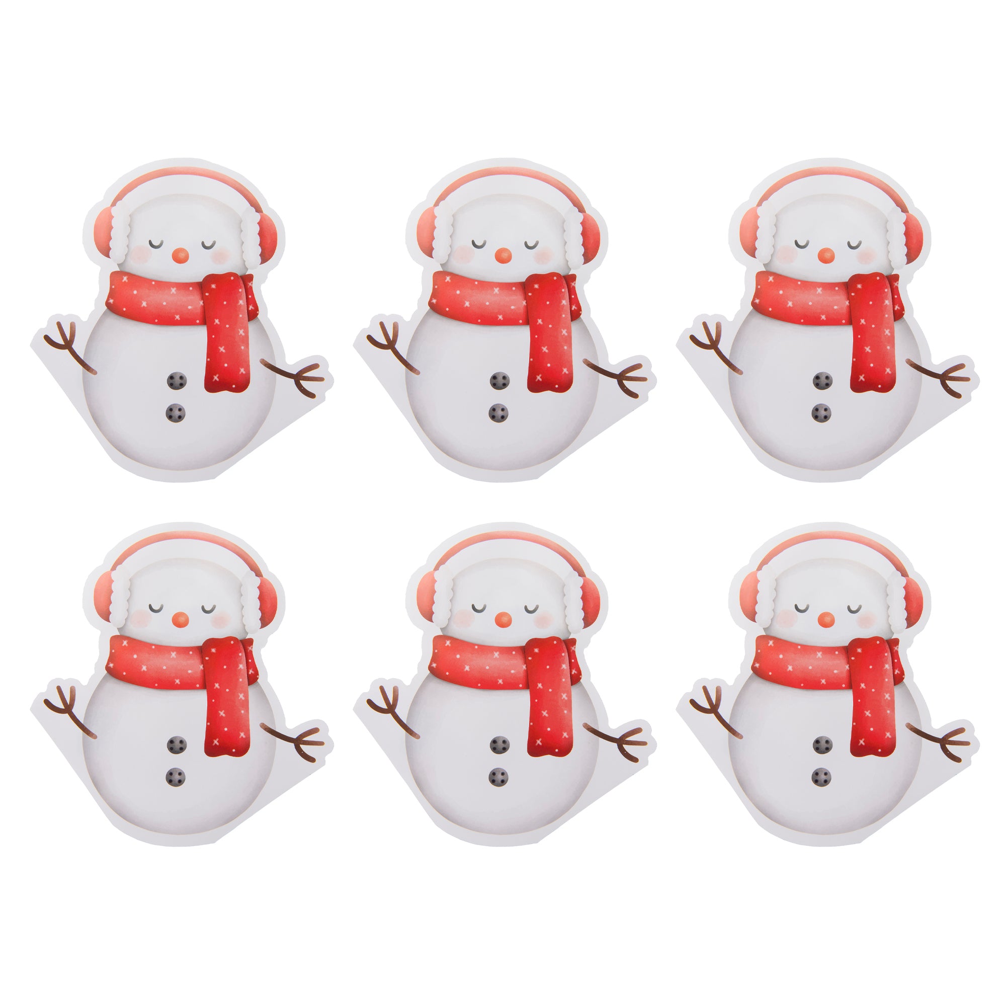 12 Pack 3 Ply Shaped Napkin Snowman with Earmuffs, Christmas, Paper Napkins, Holiday Decor- Set of 6