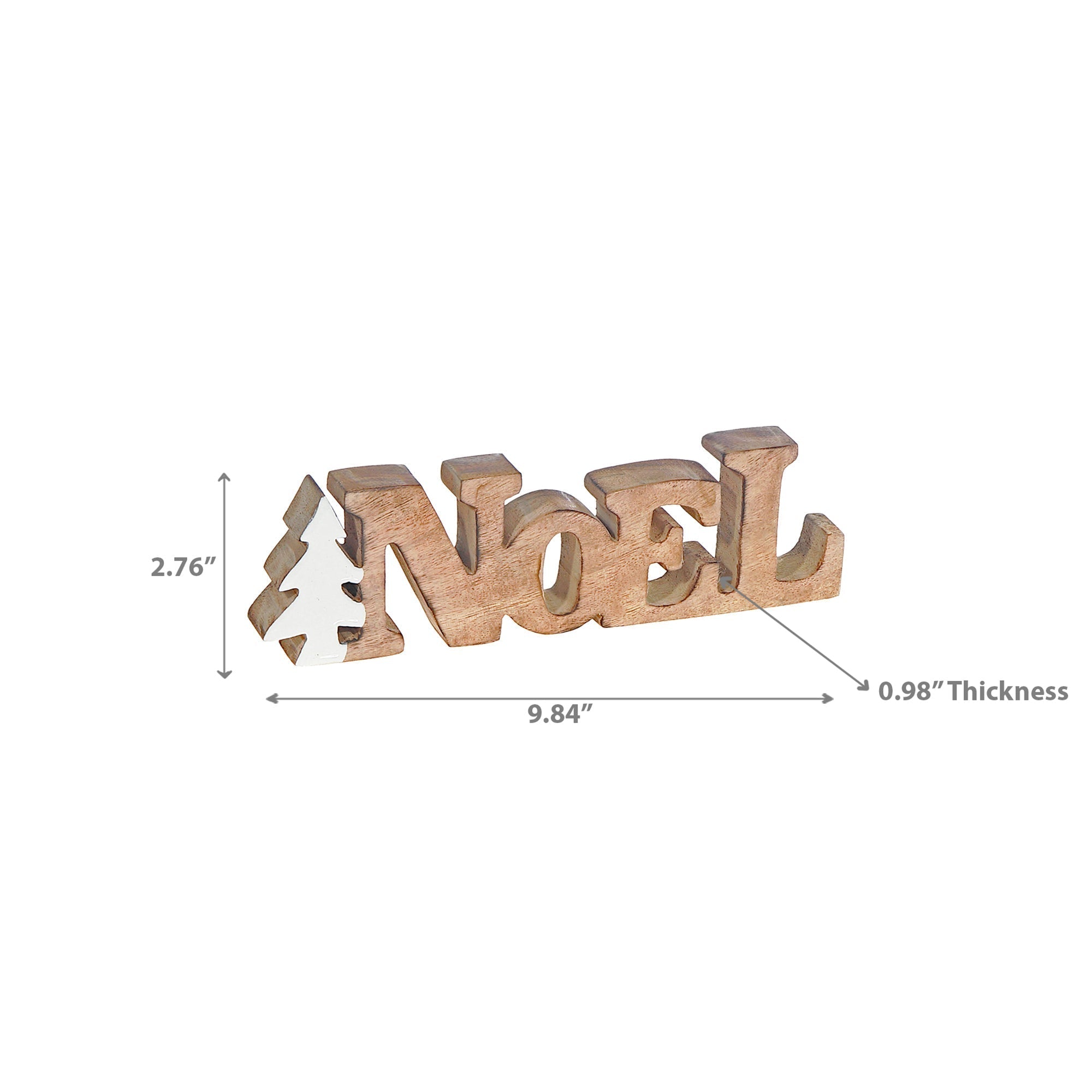 Wood Carved Noel Decor – Christmas Wall/Tabletop Decoration, Holiday Accent, Festive Seasonal Home Decor