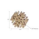 Wood Carved Snowflake Décor - Set of 2