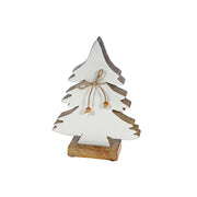 Wood Carved Frosted Tree with Tie Small, Christmas, Holiday Decor