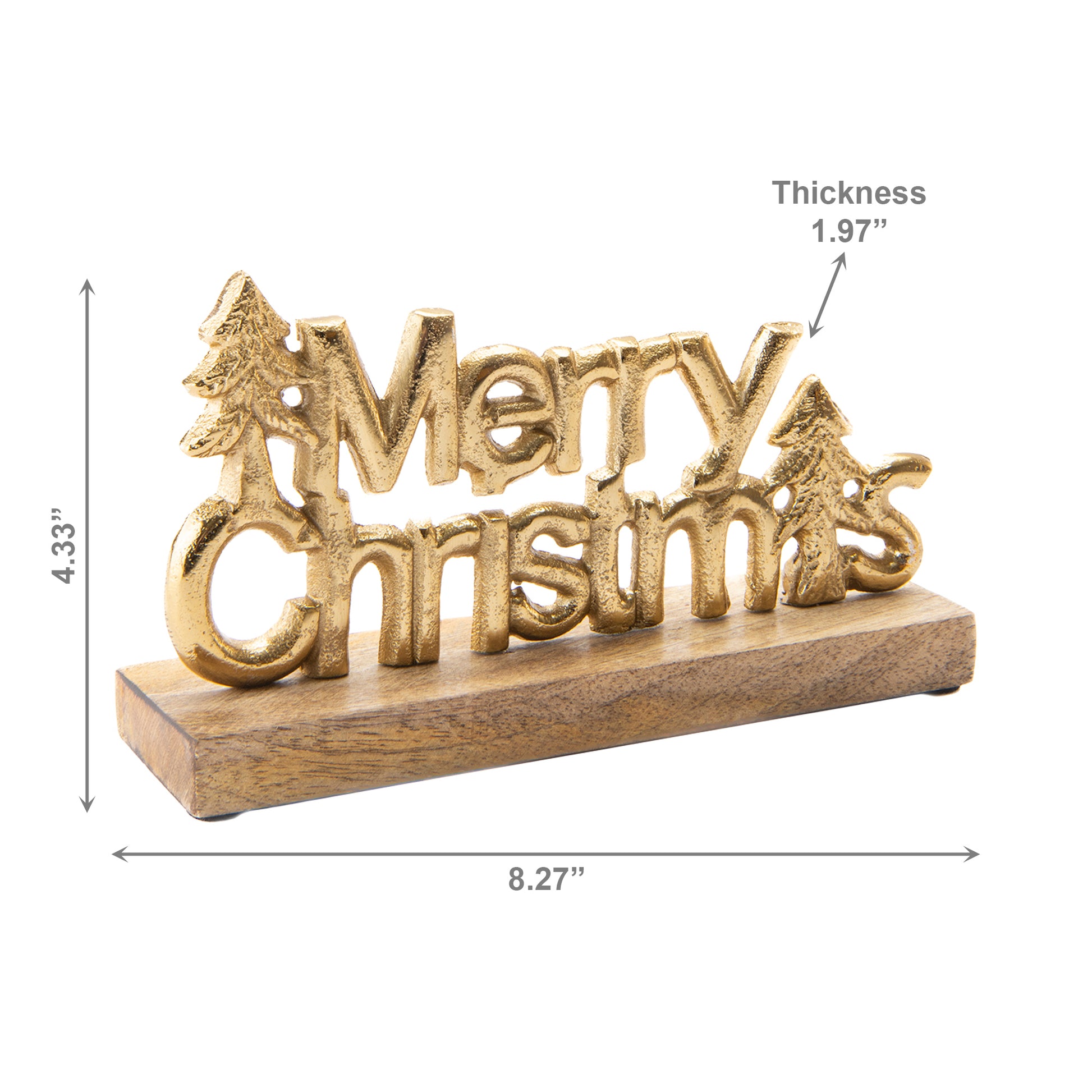 Metal Merry Christmas Tree Tabletop Gold, Christmas, Holiday Decor