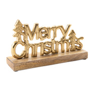 Metal Merry Christmas Tree Tabletop Gold, Christmas, Holiday Decor