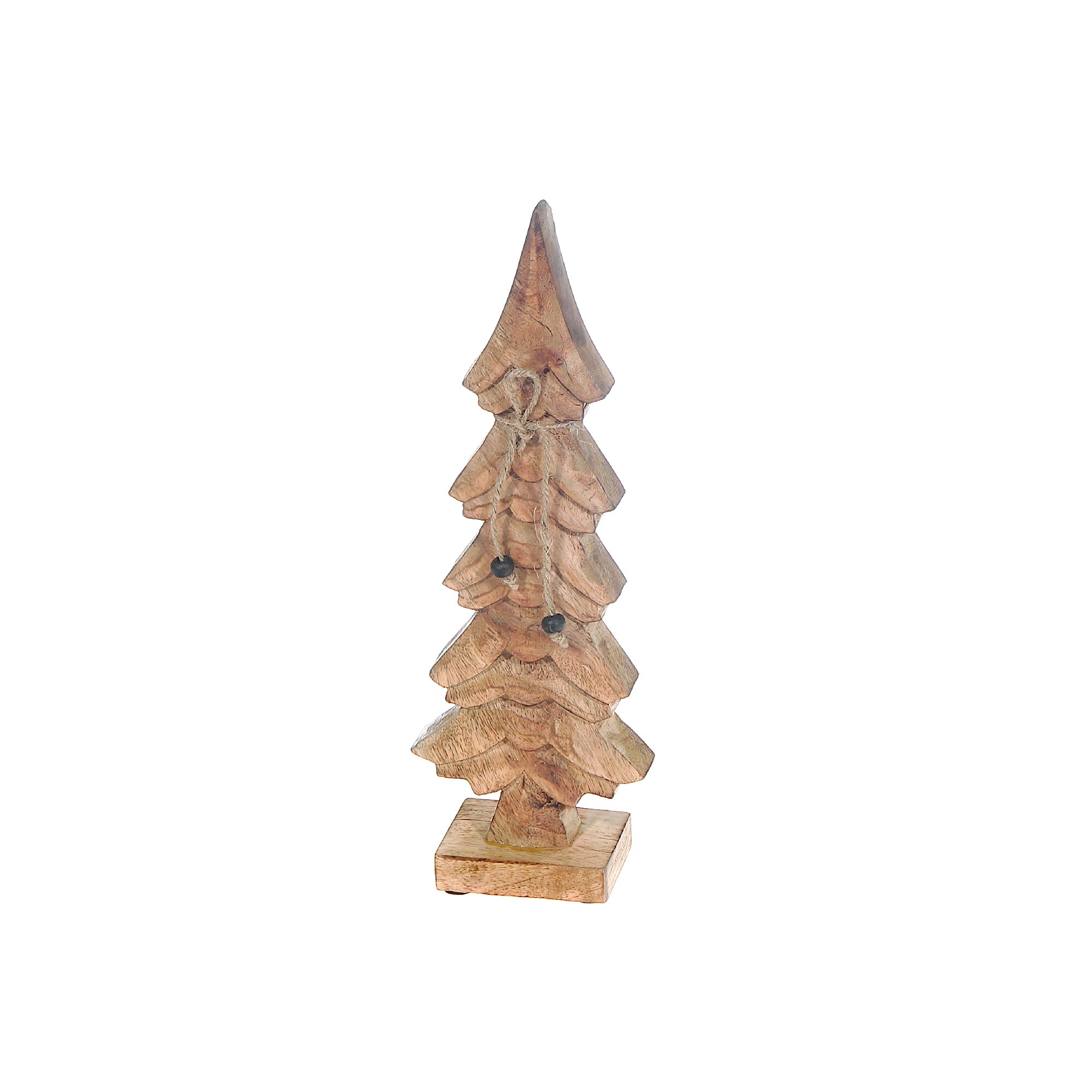 Wood Carved Pine Tree Decor, Holiday Decor
