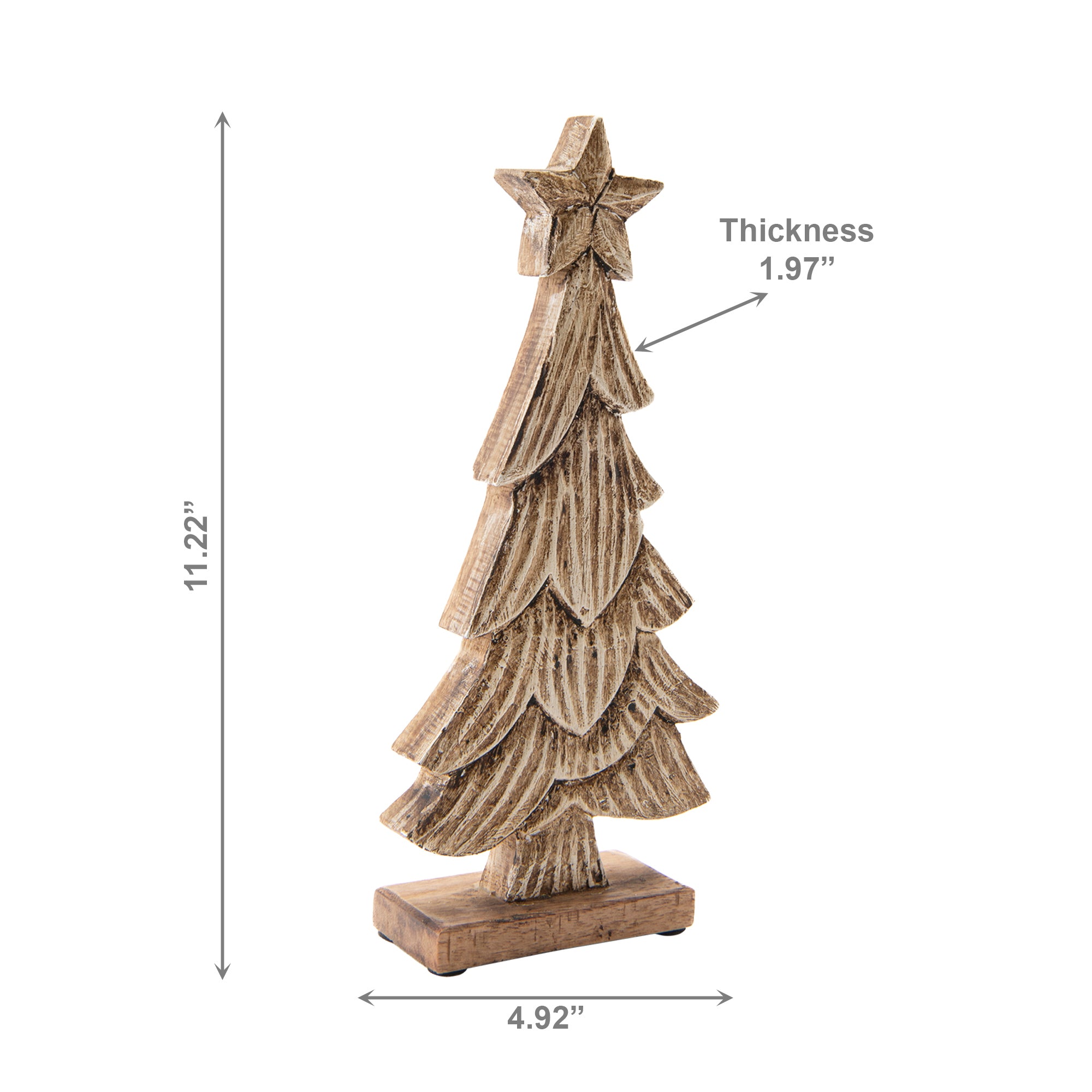 Wood Carved Tree with Star Top, Christmas, Holiday Decor