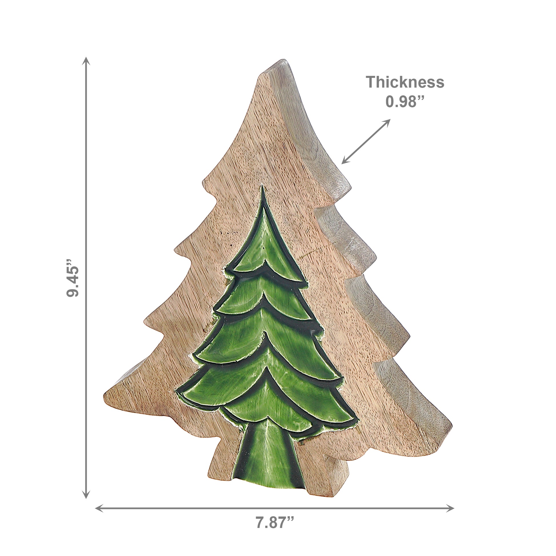 Wood Carved Tree with Insert Small, Christmas, Holiday Decor